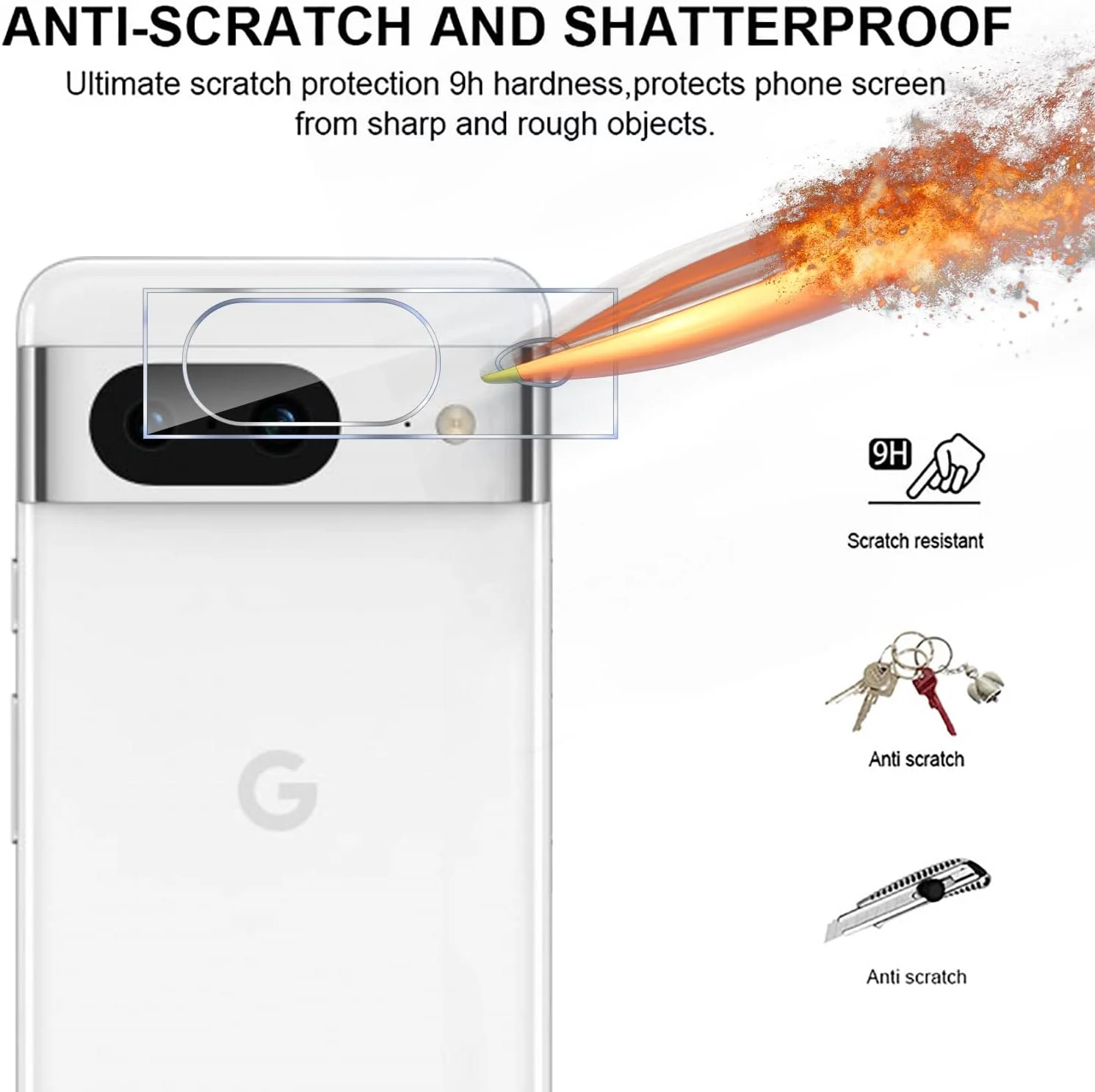 محافظ لنز دوربین GMUJIAO [بسته 4 عددی] سازگار با Google Pixel 7a، محافظ لنز دوربین شیشه ای تمپر شده، وضوح بالا، ضد خش، شیشه تمپر شده 9H [ضد خرد شدن]-شفاف