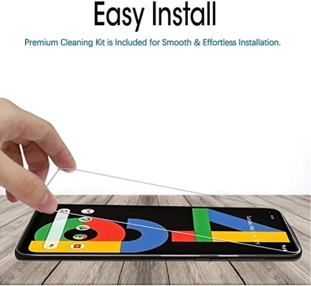 محافظ صفحه نمایش شیشه ای حرارت دیده Muzz Pixel 4a 5G برای Google Pixel 4a 5G، سختی 9H، وضوح HD، ضد خرد شدن، شیشه منحنی 2.5D، بسته 2 عددی