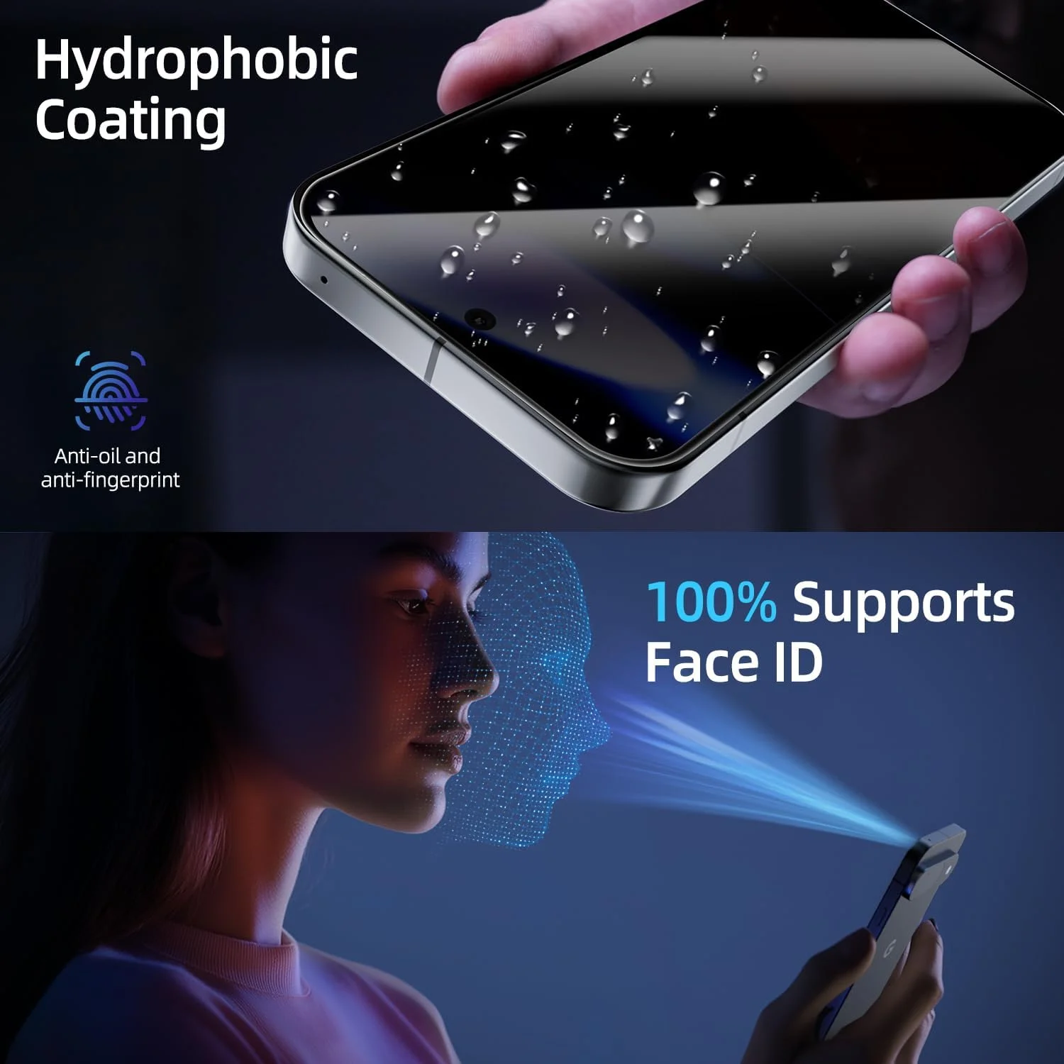 محافظ صفحه نمایش حریم خصوصی X-it برای Google Pixel 9 Pro XL [تراز خودکار/حذف گرد و غبار]، بدون حباب، [باز کردن قفل اثر انگشت 100٪] نصب آسان پوشش کامل [سازگار با قاب گوشی] ضد جاسوسی [غیر شیشه ای] 2