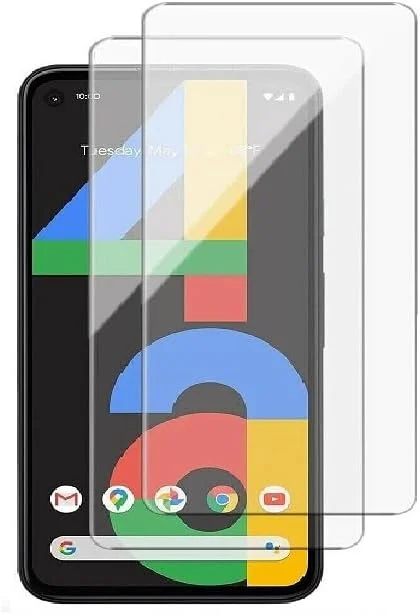 محافظ صفحه نمایش شیشه ای حرارت دیده Muzz Pixel 4a 5G برای Google Pixel 4a 5G، سختی 9H، وضوح HD، ضد خرد شدن، شیشه منحنی 2.5D، بسته 2 عددی