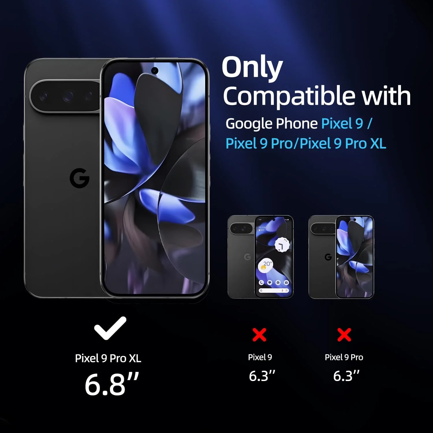 محافظ صفحه نمایش حریم خصوصی X-it برای Google Pixel 9 Pro XL [تراز خودکار/حذف گرد و غبار]، بدون حباب، [باز کردن قفل اثر انگشت 100٪] نصب آسان پوشش کامل [سازگار با قاب گوشی] ضد جاسوسی [غیر شیشه ای] 2