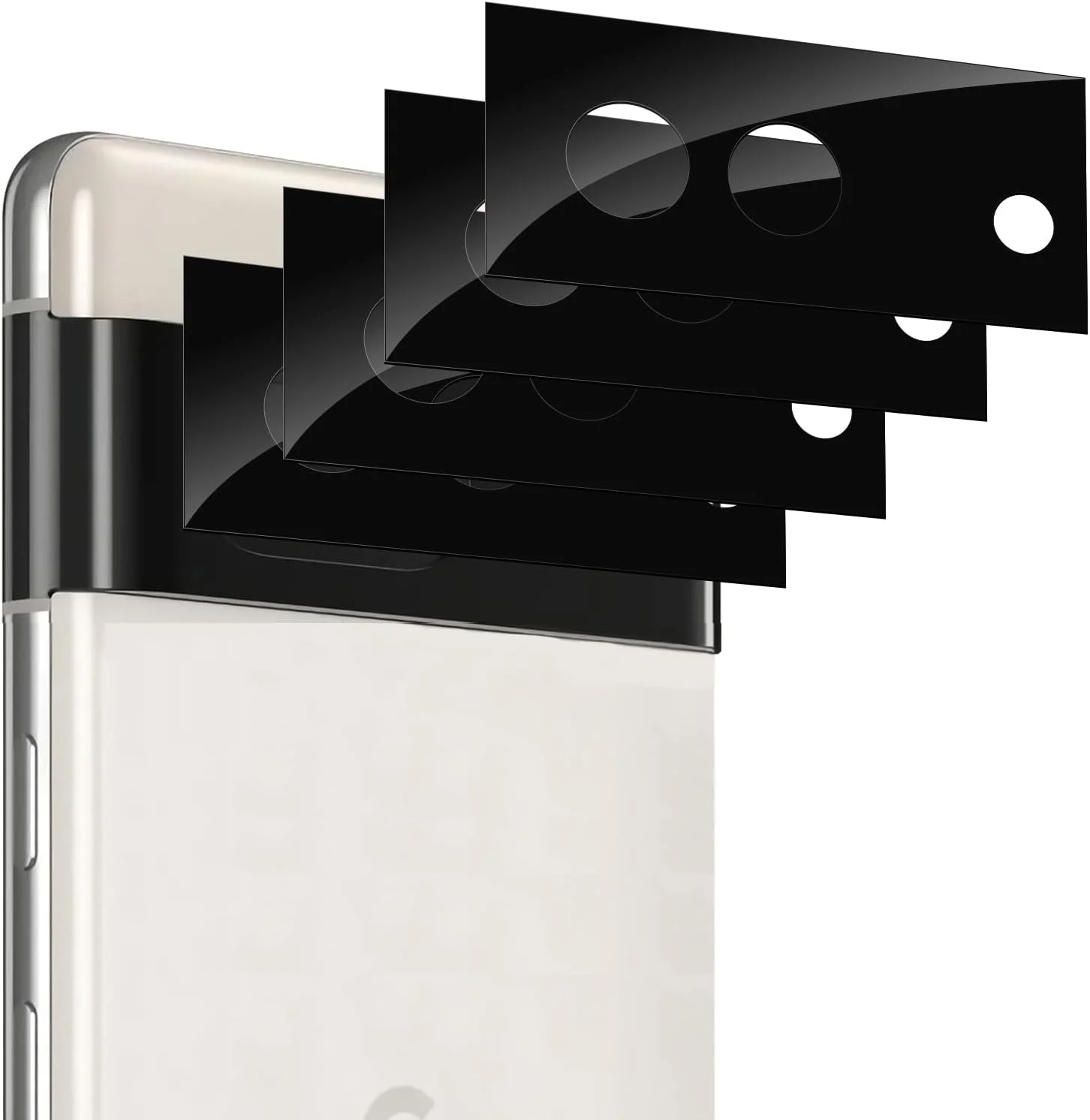 محافظ لنز دوربین GMUJIAO [بسته 4 عددی] سازگار با گوگل پیکسل 7، محافظ لنز دوربین شیشه حرارت دیده، وضوح بالا ضد خش شیشه حرارت دیده 9H [ضد خرد شدن] - مشکی