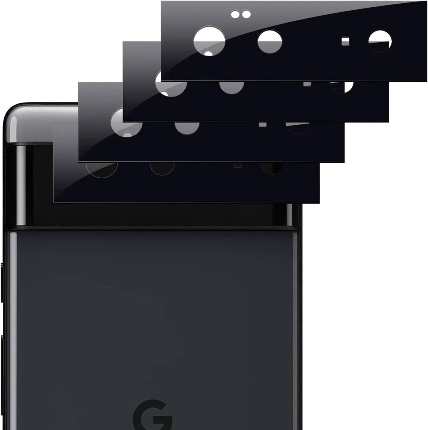 محافظ لنز دوربین GMUJIAO [بسته 4 عددی] سازگار با Google Pixel 6، محافظ لنز دوربین شیشه ای حرارت دیده، وضوح بالا ضد خش شیشه ای حرارت دیده 9H [ضد خرد شدن] - مشکی