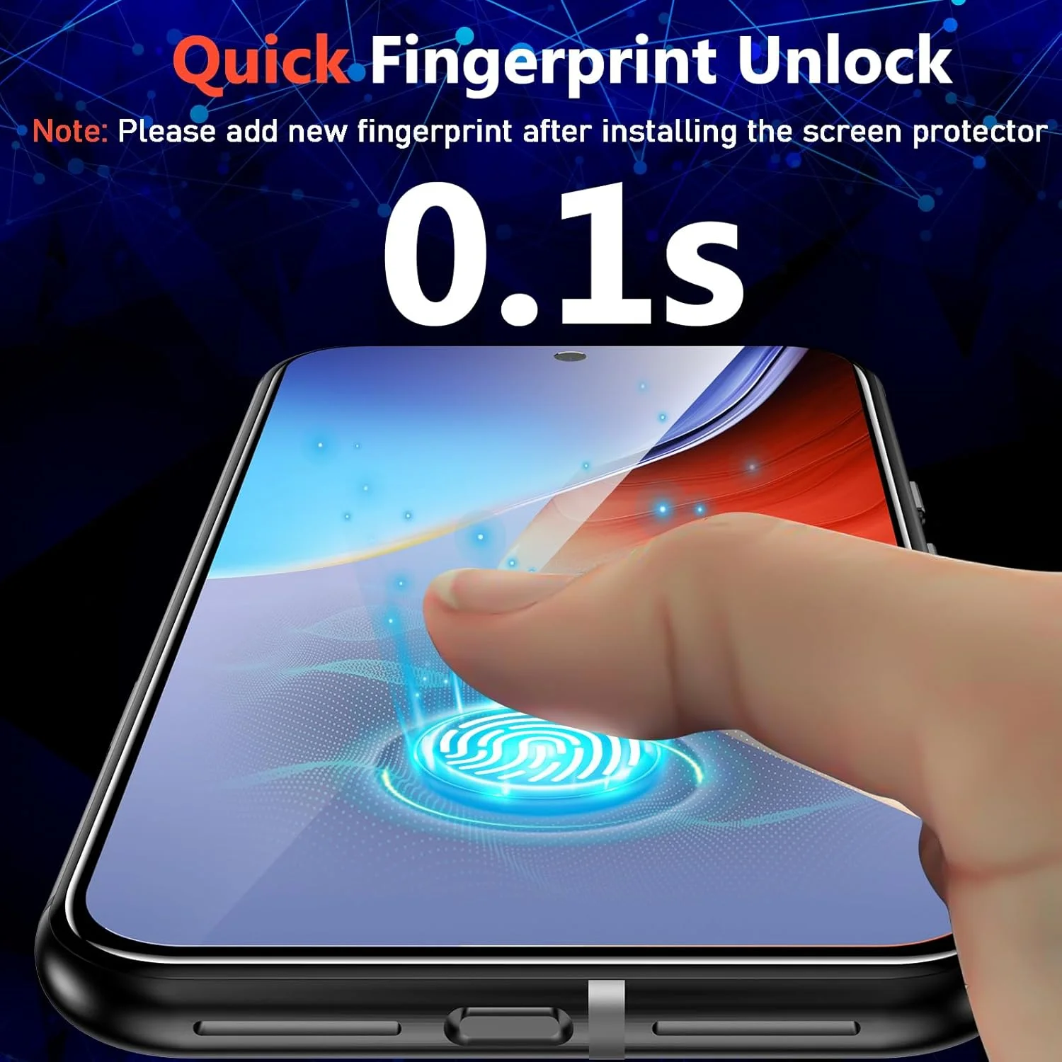 محافظ صفحه نمایش حریم خصوصی و محافظ لنز دوربین WYQLTD [بسته 2+2] برای گوگل پیکسل 8A، ضد جاسوسی، باز کردن قفل اثر انگشت، نصب آسان، شیشه حرارت دیده