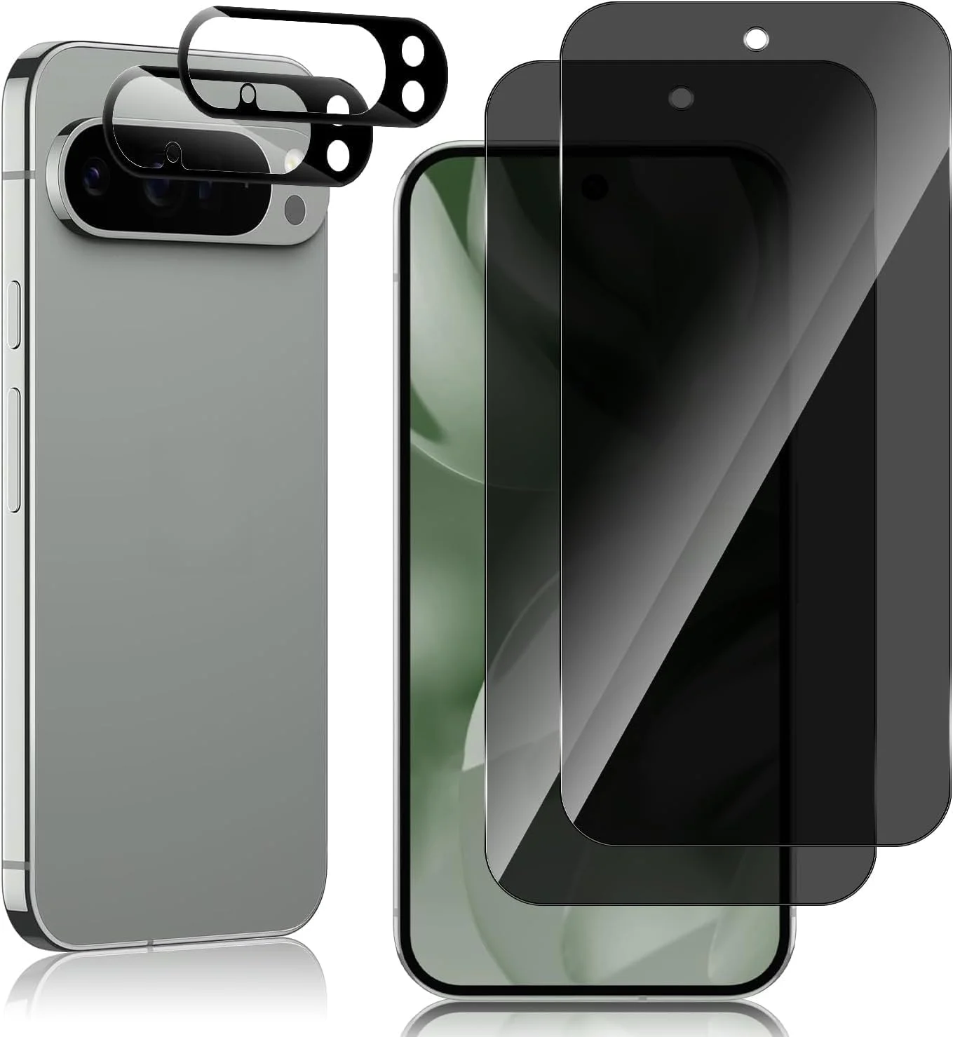 محافظ صفحه نمایش حریم خصوصی Gruattreay [بسته 2+2] سازگار با Google Pixel 10 Pro XL 5G به همراه محافظ لنز دوربین، پوشش کامل شیشه حرارت دیده 9H، Ultra HD، ضد خش، بدون حباب