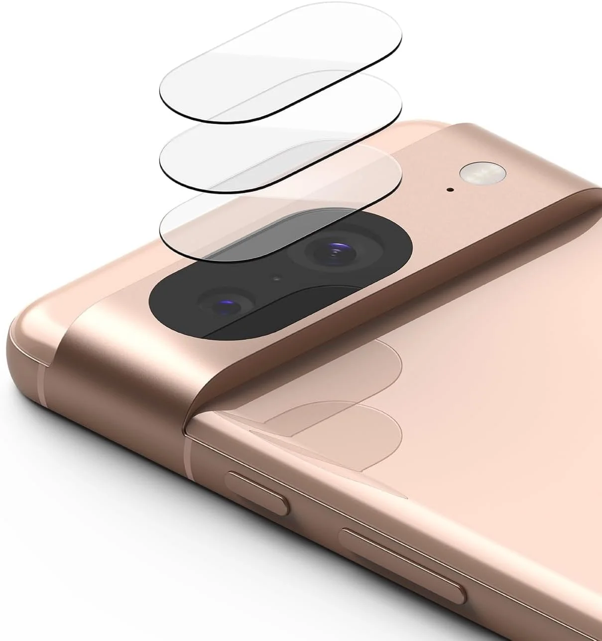 محافظ لنز دوربین شیشه ای Ringke [بسته 3 عددی] سازگار با Google Pixel 8، محافظ شیشه ای سخت، فوق العاده نازک، سازگار با قاب، پوشش کامل لنز دوربین برای Pixel 8 (2023)