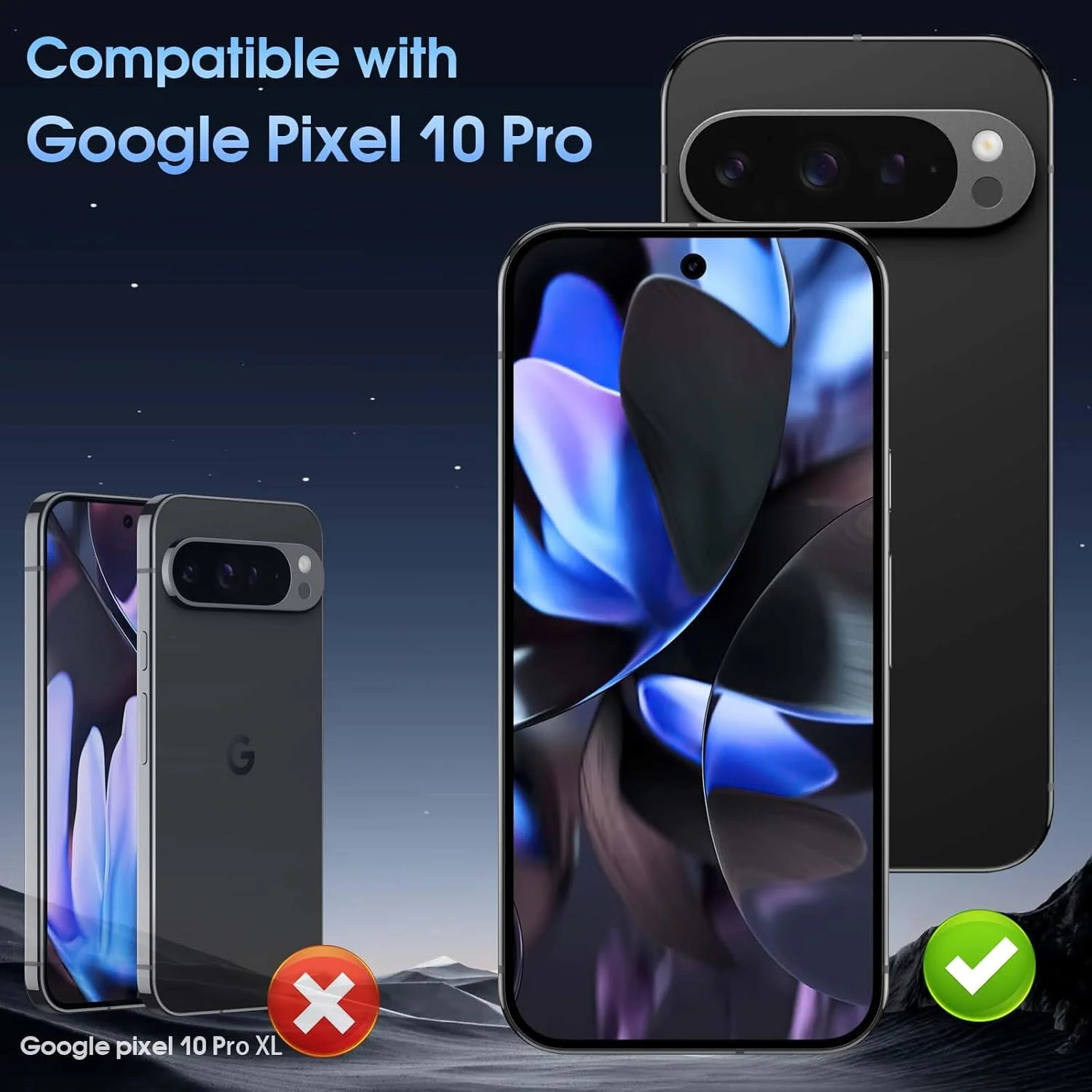 محافظ صفحه نمایش حریم خصوصی Gruattreay [بسته 2+2] سازگار با Google Pixel 10 Pro 2025 به همراه محافظ لنز دوربین، پوشش کامل شیشه حرارت دیده 9H، Ultra HD، ضد خش، بدون حباب