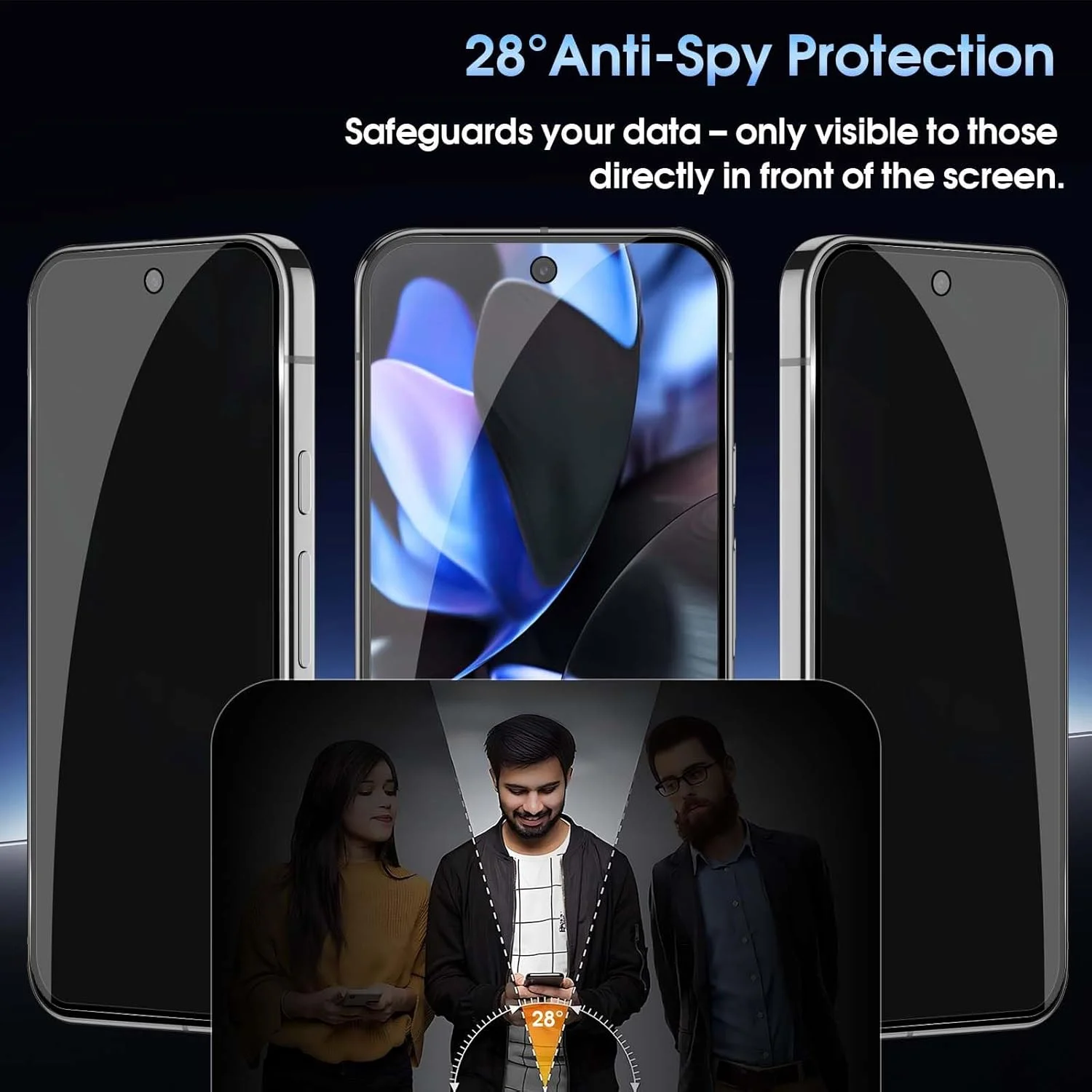 محافظ صفحه نمایش حریم خصوصی Gruattreay [بسته 2+2] سازگار با Google Pixel 10 Pro 2025 به همراه محافظ لنز دوربین، پوشش کامل شیشه حرارت دیده 9H، Ultra HD، ضد خش، بدون حباب