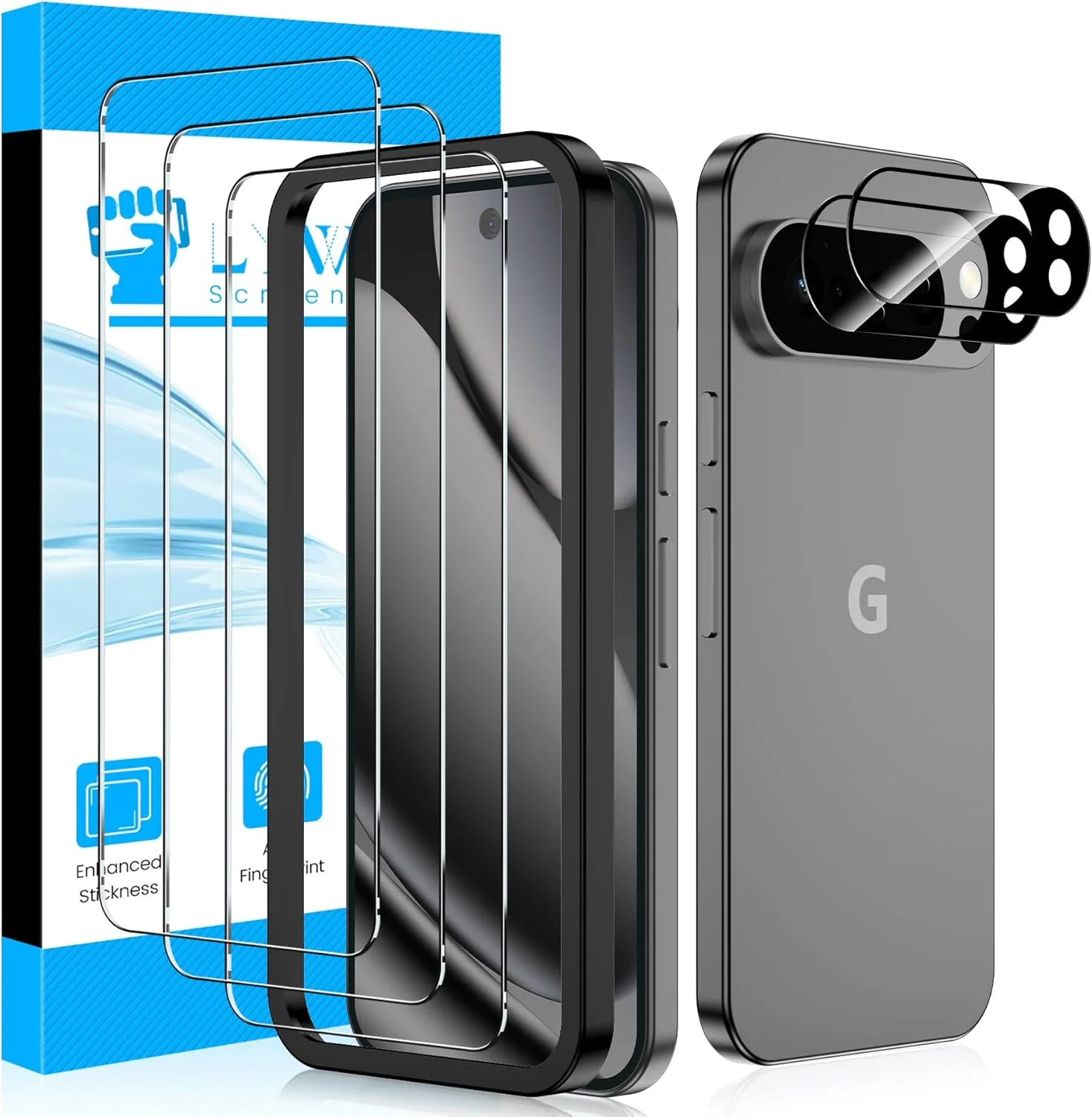 محافظ صفحه نمایش LYWHL برای گوگل پیکسل 10 پرو، بسته 3 عددی فیلم شیشه ای حرارت دیده با سختی 9H + بسته 2 عددی محافظ لنز دوربین، پشتیبانی از باز کردن قفل اثر انگشت، ضد خش شفاف HD نصب آسان پوشش کامل محافظ صفحه نمایش LYWHL برای گوگل پیکسل 10 پرو، بسته 3 عددی فیلم شیشه ای حرارت دیده با سختی 9H + بسته 2 عددی محافظ لنز دوربین، پشتیبانی از باز کردن قفل اثر انگشت، ضد خش شفاف HD نصب آسان پوشش کامل