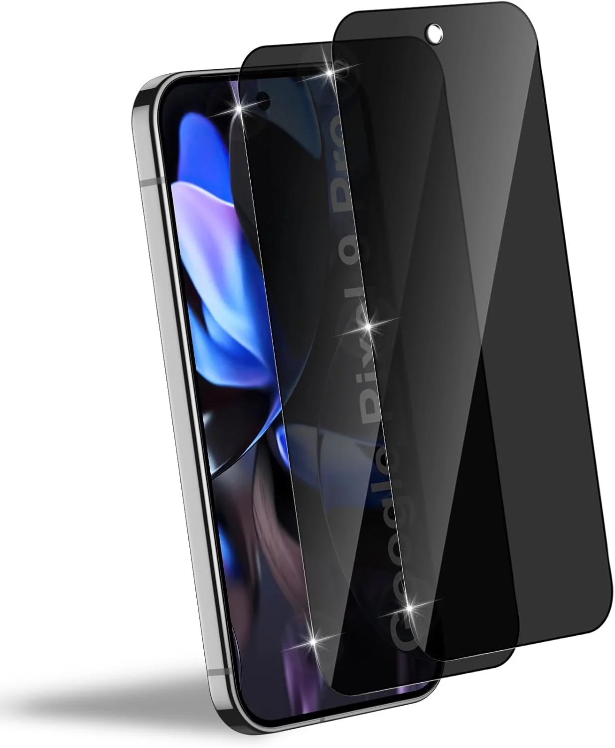 محافظ صفحه نمایش حریم خصوصی Wonsoso برای گوگل پیکسل 9 پرو، بسته 2 عددی فیلم شیشه ای حرارت دیده ضد جاسوسی، مقاومت بالا، سازگار با قاب [ضد خرد شدن] [ضد خش] فیلم محافظ حریم خصوصی