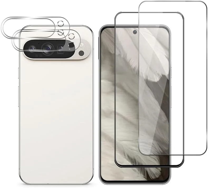 QJONSIU Compatible with Google Pixel 10 Pro Protection film, 2 Pack Full Screen Protective Film, 2 Pack HD Clear Tempered Glass Camera Protection Film, Anti-Scratch QJONSIU Compatible with Google Pixel 10 Pro Protection film, 2 Pack Full Screen Protective Film, 2 Pack HD Clear Tempered Glass Camera Protection Film, Anti-Scratch