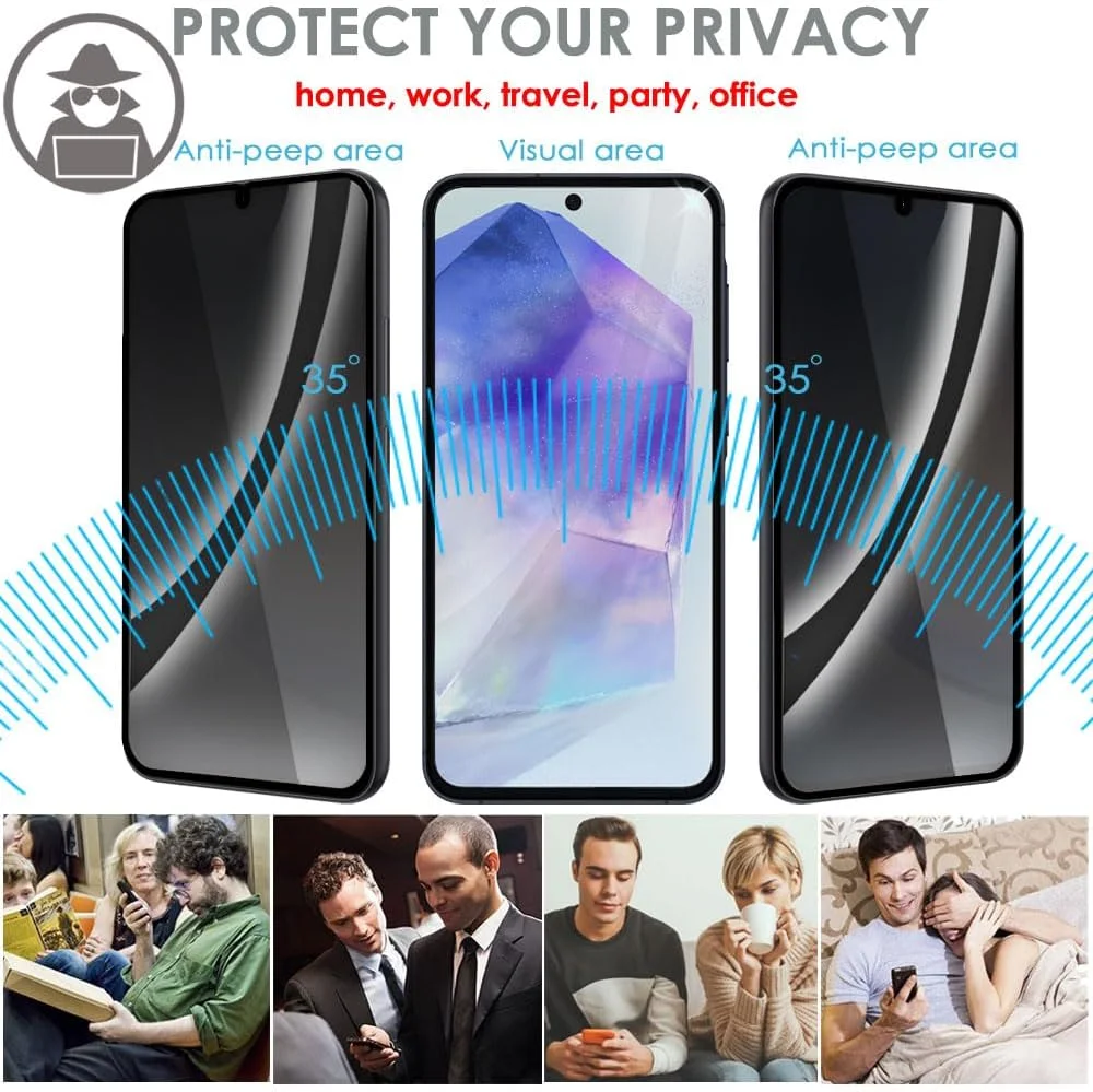 محافظ صفحه نمایش حریم خصوصی TECHGEAR برای Google Pixel 9 Pro XL، نسخه ضد جاسوسی [تمام صفحه] [سازگار با اثر انگشت] [سختی 9H] [ضد حباب] محافظ صفحه شیشه ای حرارت دیده