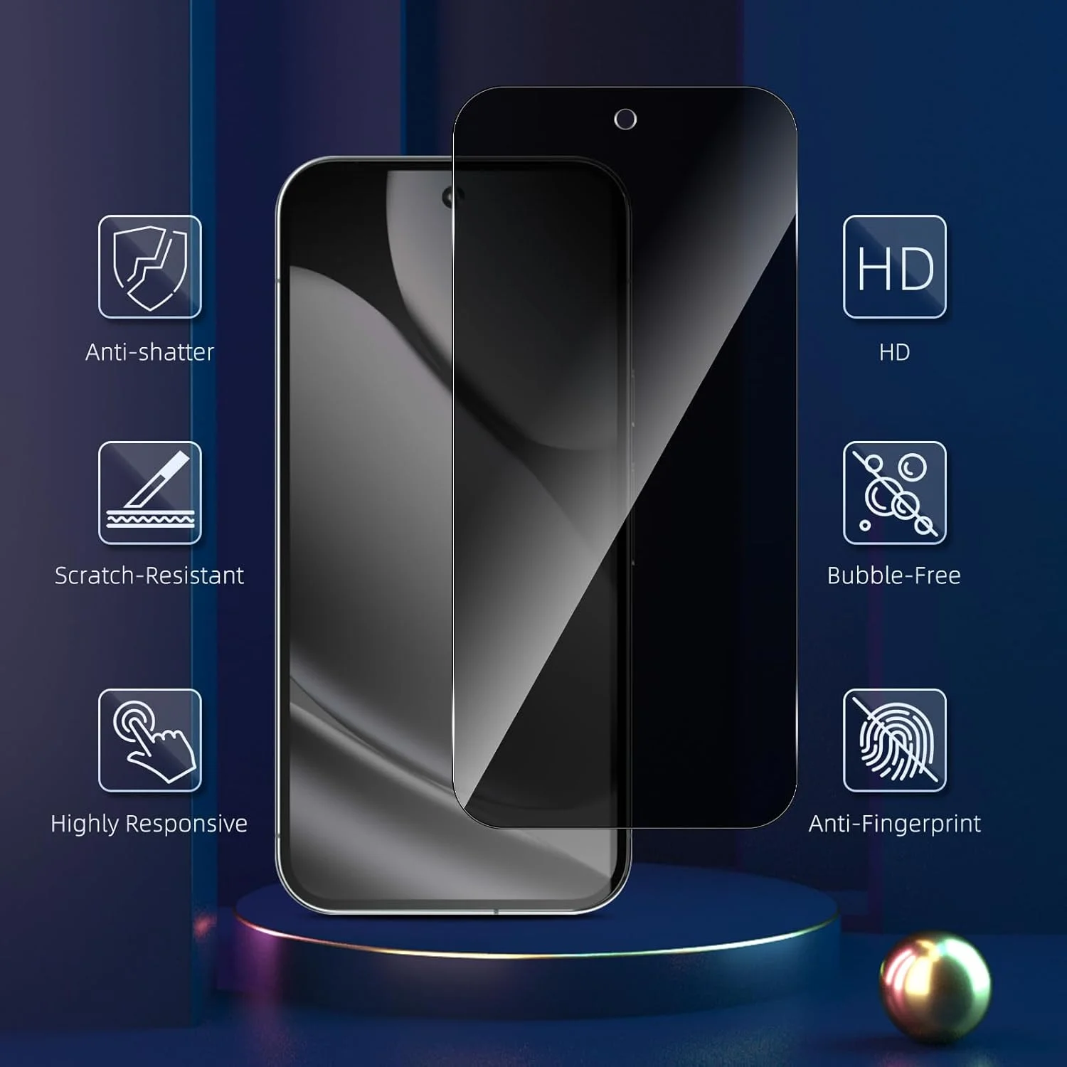 محافظ صفحه نمایش حریم خصوصی شیشه ای نیکمول، مناسب برای گوگل پیکسل 10 پرو 5G، سختی 9H، ضد خش، فیلم محافظ صفحه نمایش فوق العاده با کیفیت برای گوگل پیکسل 10 پرو 5G (2 عدد)