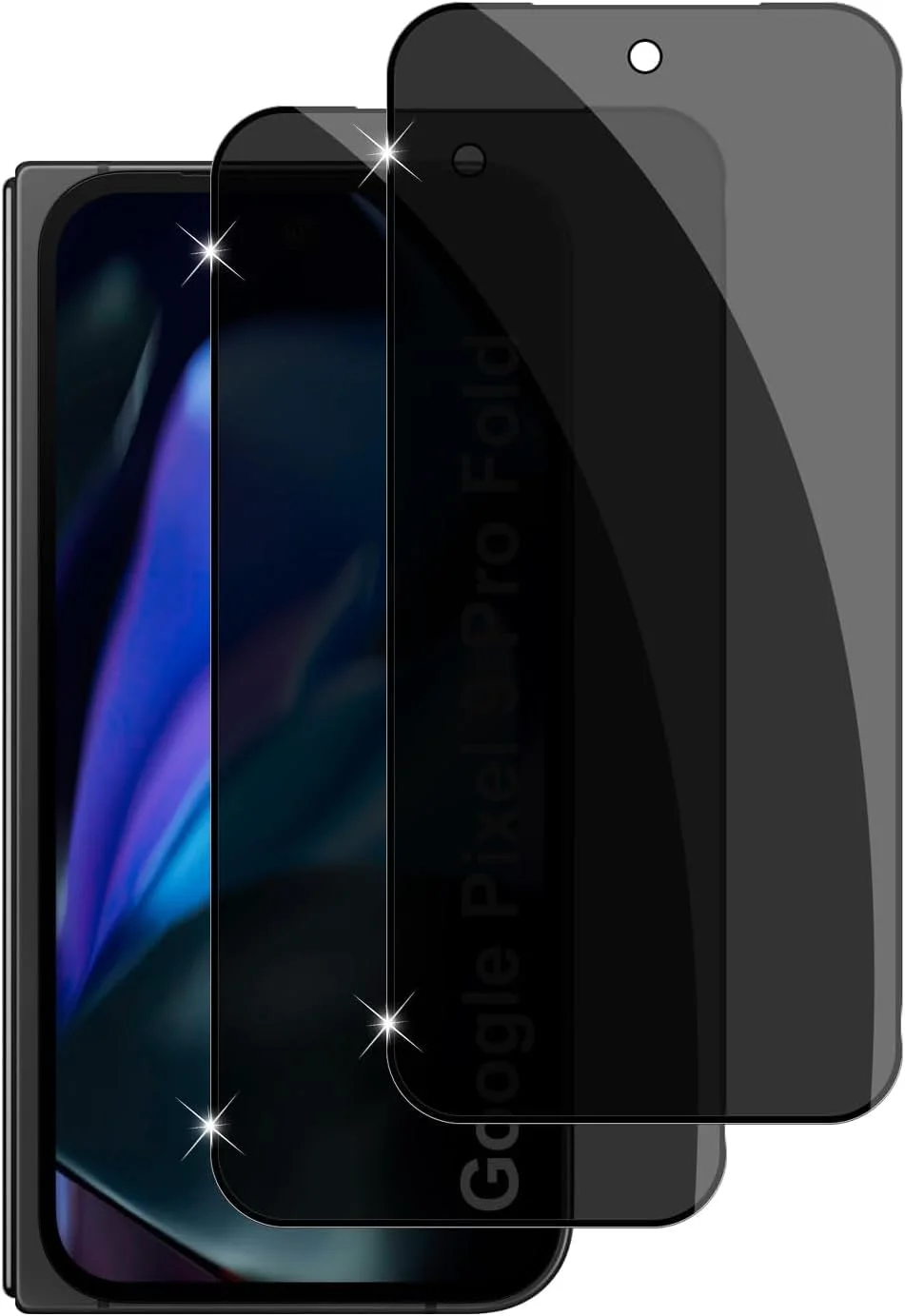 [بسته 2 عددی] محافظ صفحه نمایش ضد جاسوسی سازگار با Google Pixel 10 Pro Fold - محافظ صفحه شیشه ای حریم خصوصی، فیلم شیشه ای سخت شده سه بعدی، محافظ ضد خش ضد نگاه دزدکی با سختی 9H