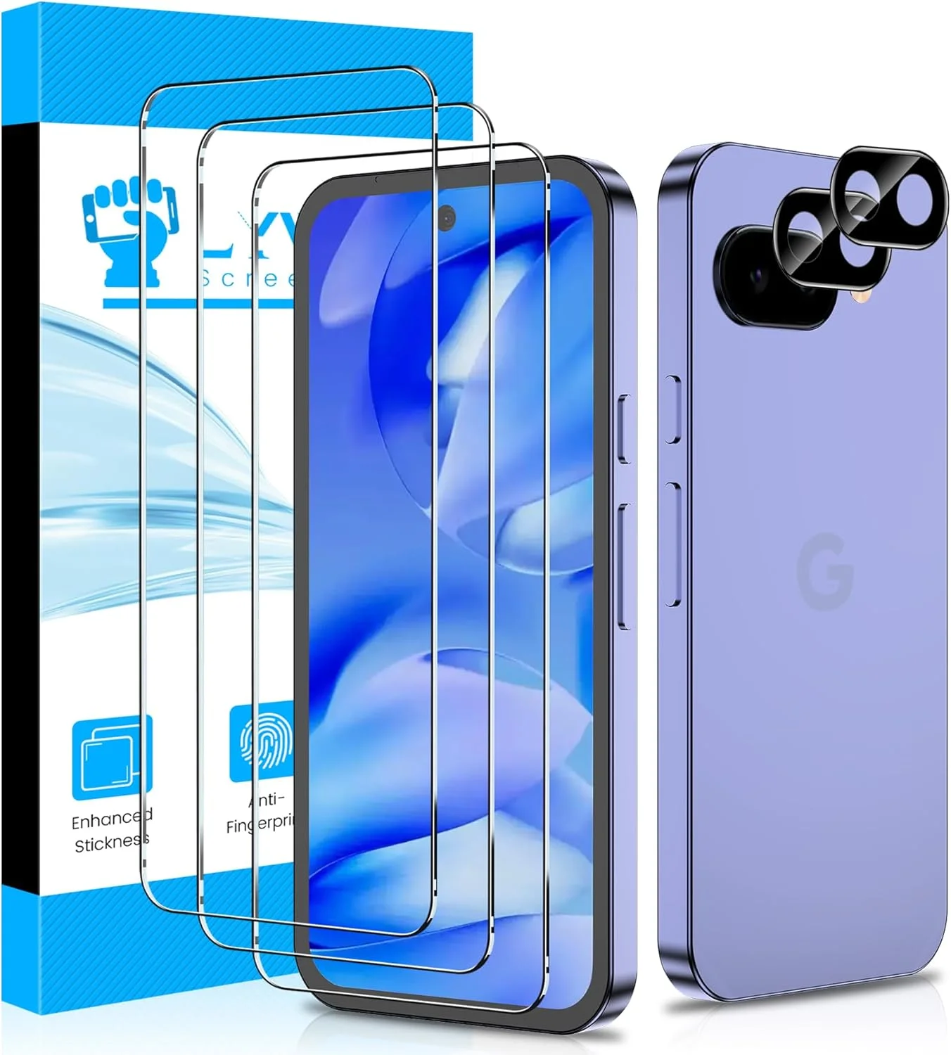 محافظ صفحه نمایش LYWHL برای گوگل پیکسل 9A، بسته 3 عددی فیلم شیشه ای حرارت دیده با سختی 9H + بسته 2 عددی محافظ لنز دوربین، پشتیبانی از باز کردن قفل اثر انگشت، ضد خش شفاف HD، بدون حباب، سازگار با قاب محافظ صفحه نمایش LYWHL برای گوگل پیکسل 9A، بسته 3 عددی فیلم شیشه ای حرارت دیده با سختی 9H + بسته 2 عددی محافظ لنز دوربین، پشتیبانی از باز کردن قفل اثر انگشت، ضد خش شفاف HD، بدون حباب، سازگار با قاب