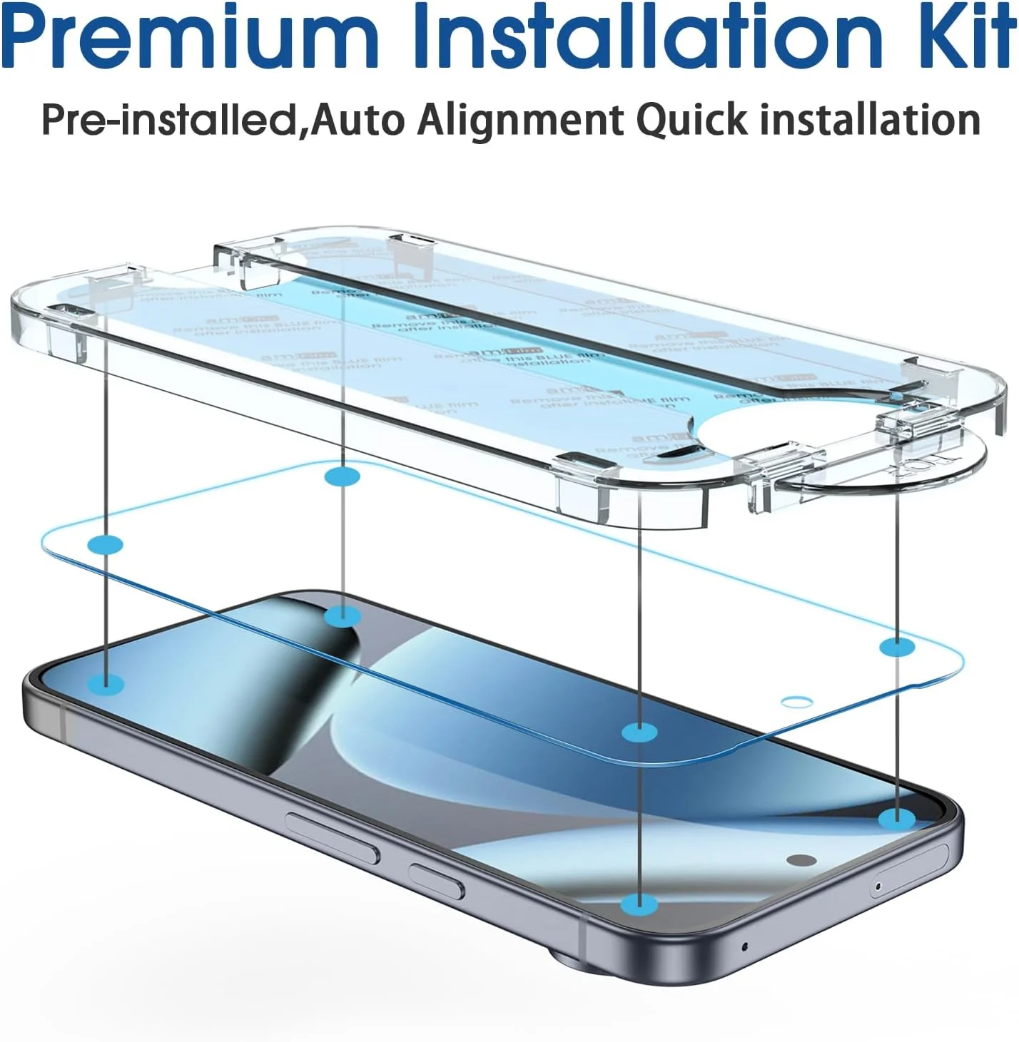 محافظ صفحه نمایش شیشه ای حرارت دیده amFilm Auto-Alignment OneTouch برای گوگل پیکسل 10/پیکسل 10 پرو/پیکسل 9/پیکسل 9 پرو [6.3 اینچ]، نصب 30 ثانیه ای، بدون حباب، سازگار با قاب [2 عدد]