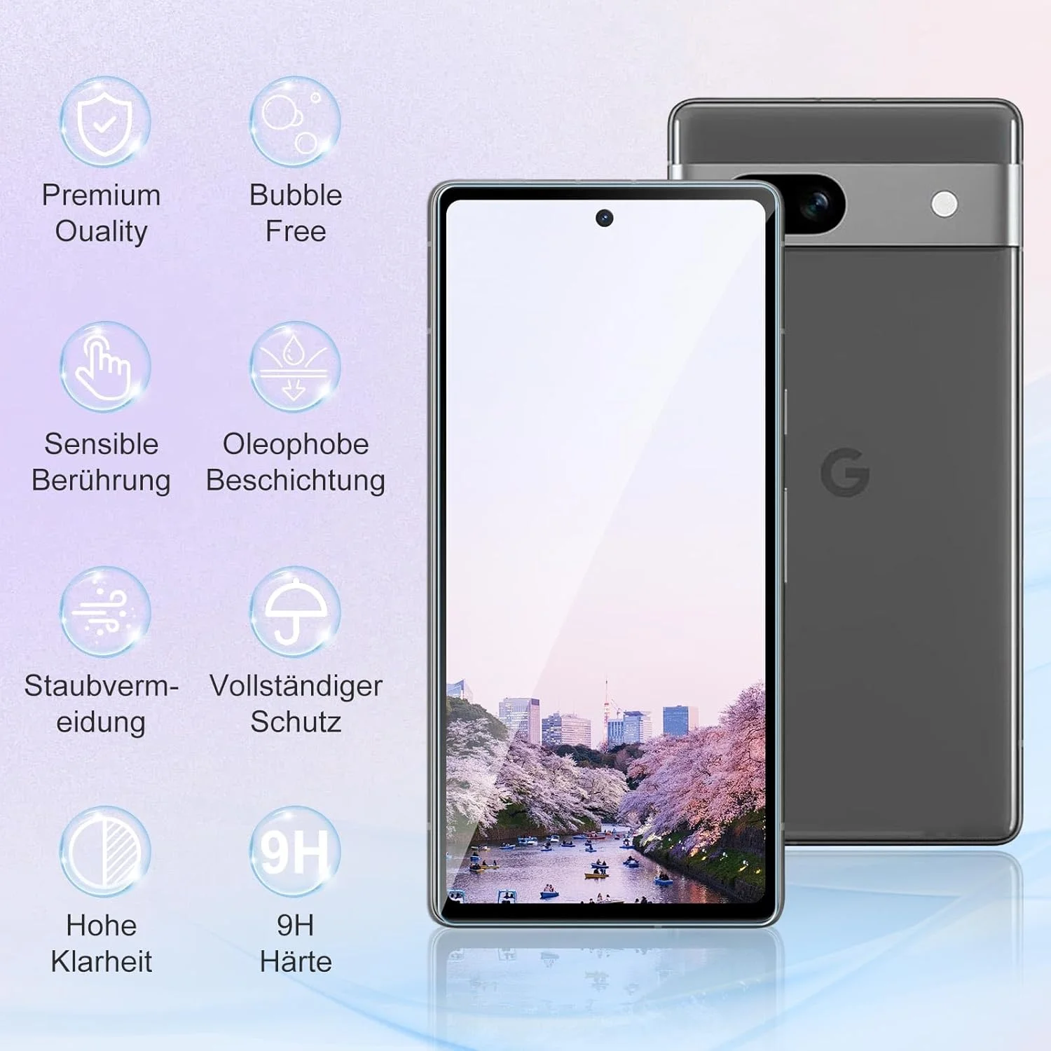 بسته 2 عددی محافظ صفحه نمایش برای گوگل پیکسل 7 5G، شیشه حرارت دیده 9H فوق العاده مقاوم در برابر ضربه، محافظ صفحه نمایش پیکسل 7، لبه گرد 2.5D بدون حباب هوا، فیلم شیشه ای فوق العاده شفاف
