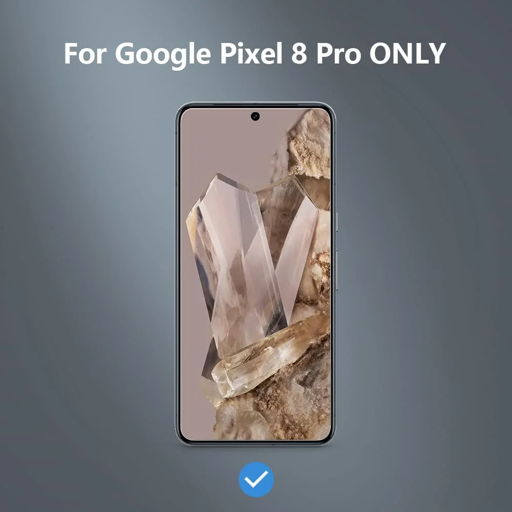 محافظ صفحه نمایش شیشه ای GLASS-M [دو عددی] برای گوگل پیکسل 8 پرو، محافظ صفحه نمایش شیشه ای حرارت دیده برای گوگل پیکسل 8 پرو، فیلم با سختی 9H، فوق العاده شفاف، مقاوم در برابر خراش، سازگار با قاب