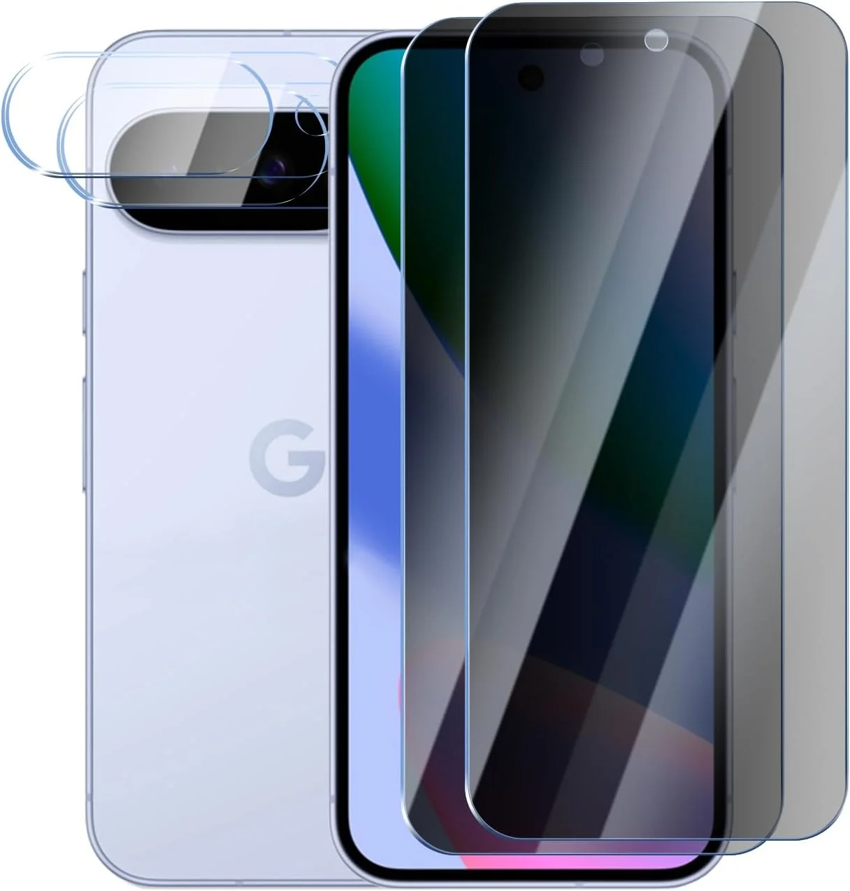 محافظ صفحه نمایش حریم خصوصی YUXINDZ بسته 2 عددی برای گوگل پیکسل 10 به همراه محافظ لنز دوربین بسته 2 عددی، فیلم شیشه ای حرارت دیده ضد خش، سختی 9H