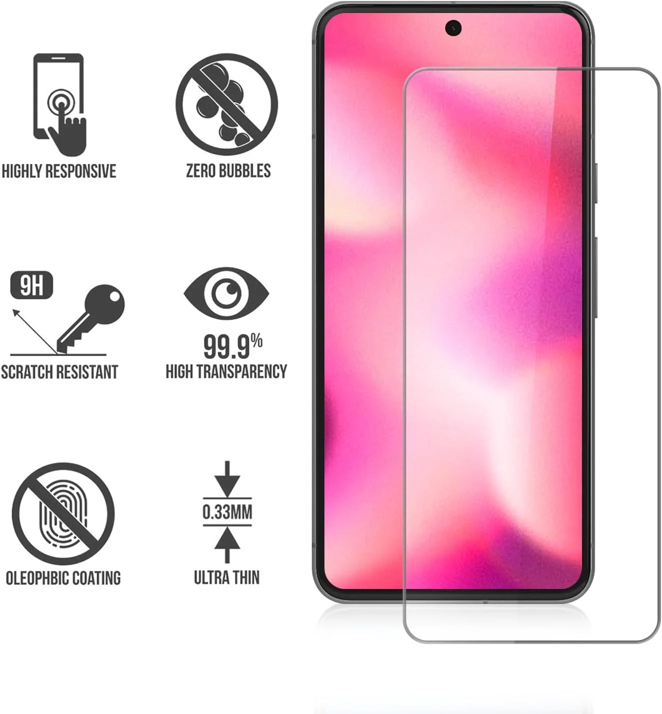 محافظ صفحه نمایش TailTech برای Google Pixel 8، محافظ صفحه نمایش شیشه ای حرارت دیده Google Pixel 8، بسته 3 عددی محافظ صفحه نمایش شیشه ای حرارت دیده با شفافیت بالا، سازگار با قاب