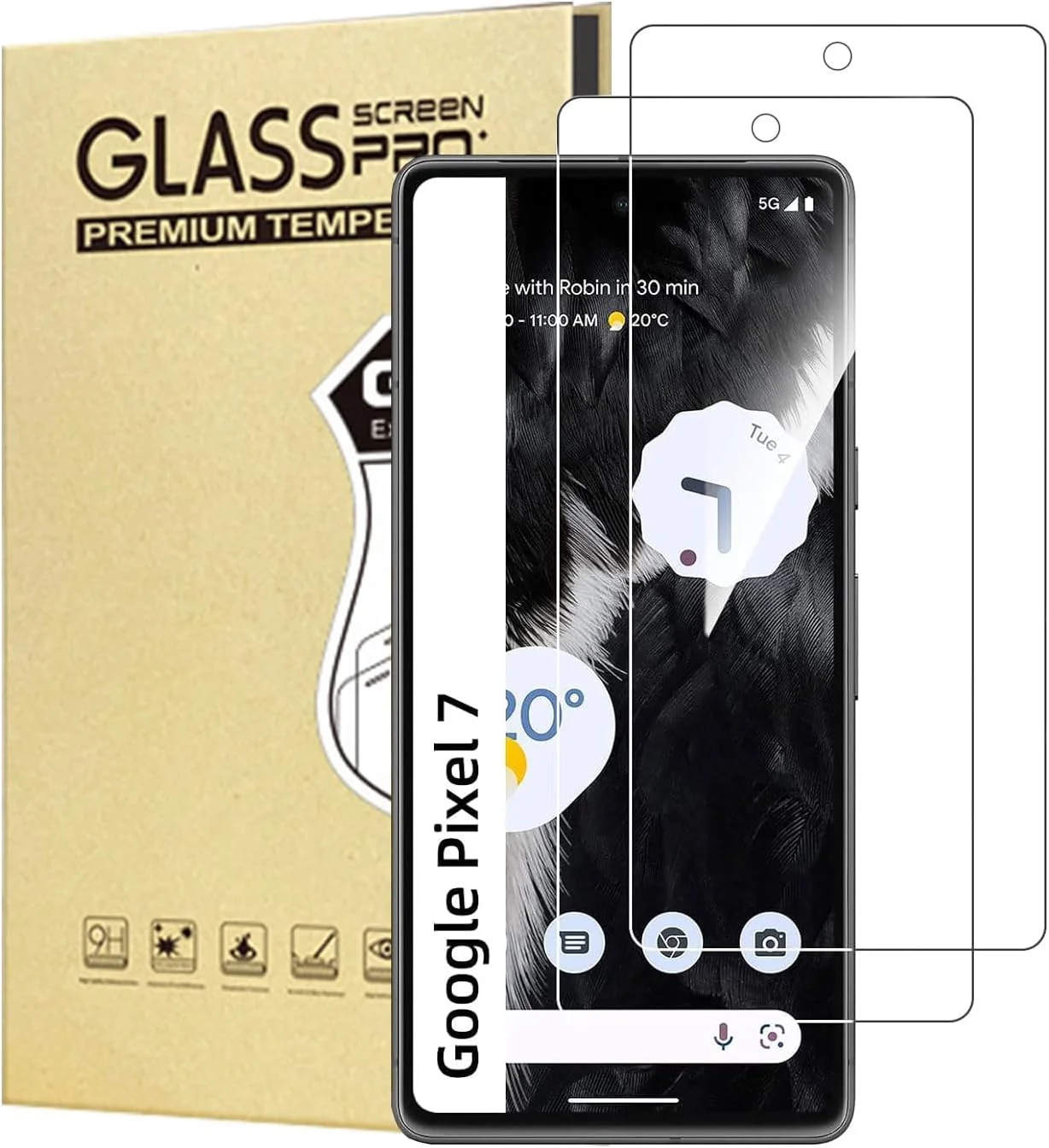 GLAREE Designed for Google Pixel 7 Screen Protector Tempered Glass Film, 2 Pack,Case Friendly Anti Scratch, Bubble Free, Ultra Resistant