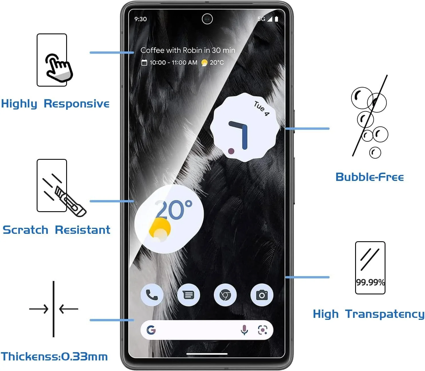 GLAREE Designed for Google Pixel 7 Screen Protector Tempered Glass Film, 2 Pack,Case Friendly Anti Scratch, Bubble Free, Ultra Resistant GLAREE Designed for Google Pixel 7 Screen Protector Tempered Glass Film, 2 Pack,Case Friendly Anti Scratch, Bubble Free, Ultra Resistant