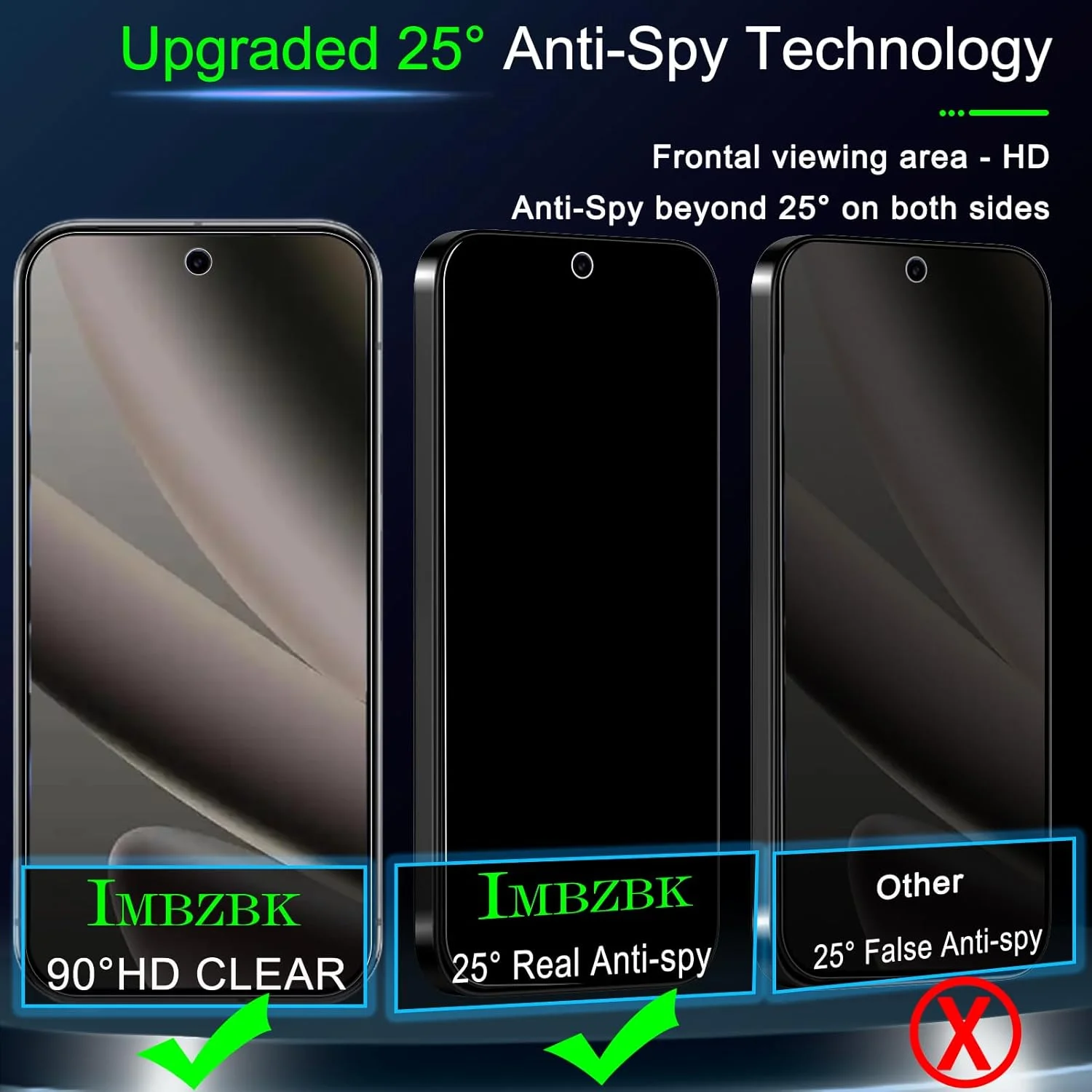 IMBZBK [Auto-Dust Removal] 3 Pack Privacy Screen Protector for Google Pixel 10 Pro [Phone Case Friendly], 3 Anti Spy Tempered Glass Camera Lens Protector Accessories, Military Grade Shatterproof