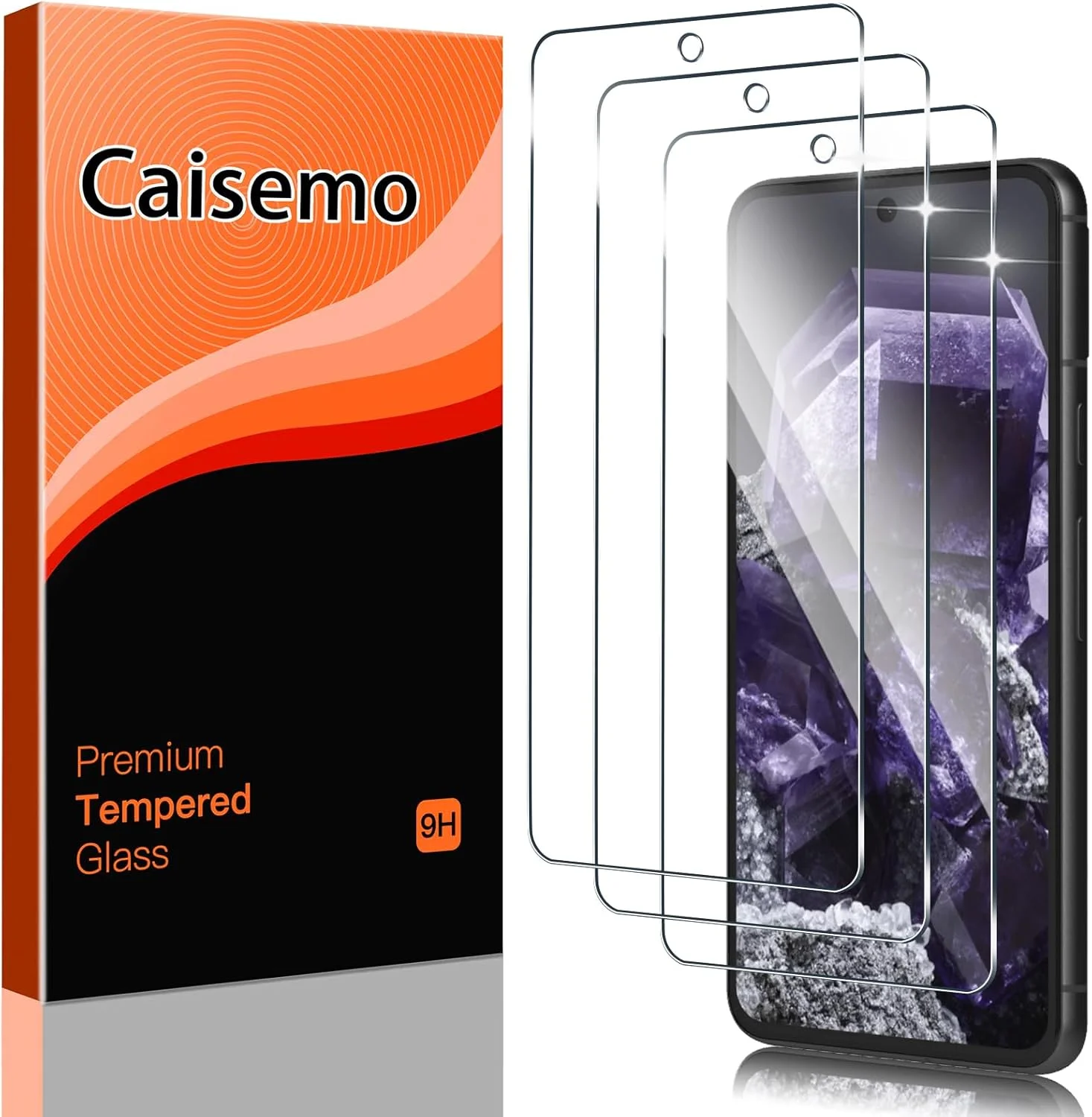 محافظ صفحه نمایش شیشه ای تمپرد Caisemo، بسته 3 عددی، مناسب برای گوگل پیکسل 8 6.2 اینچی (نه برای پیکسل 8a و پیکسل 8 پرو)، سختی 9H، ضد خش، لمس نرم