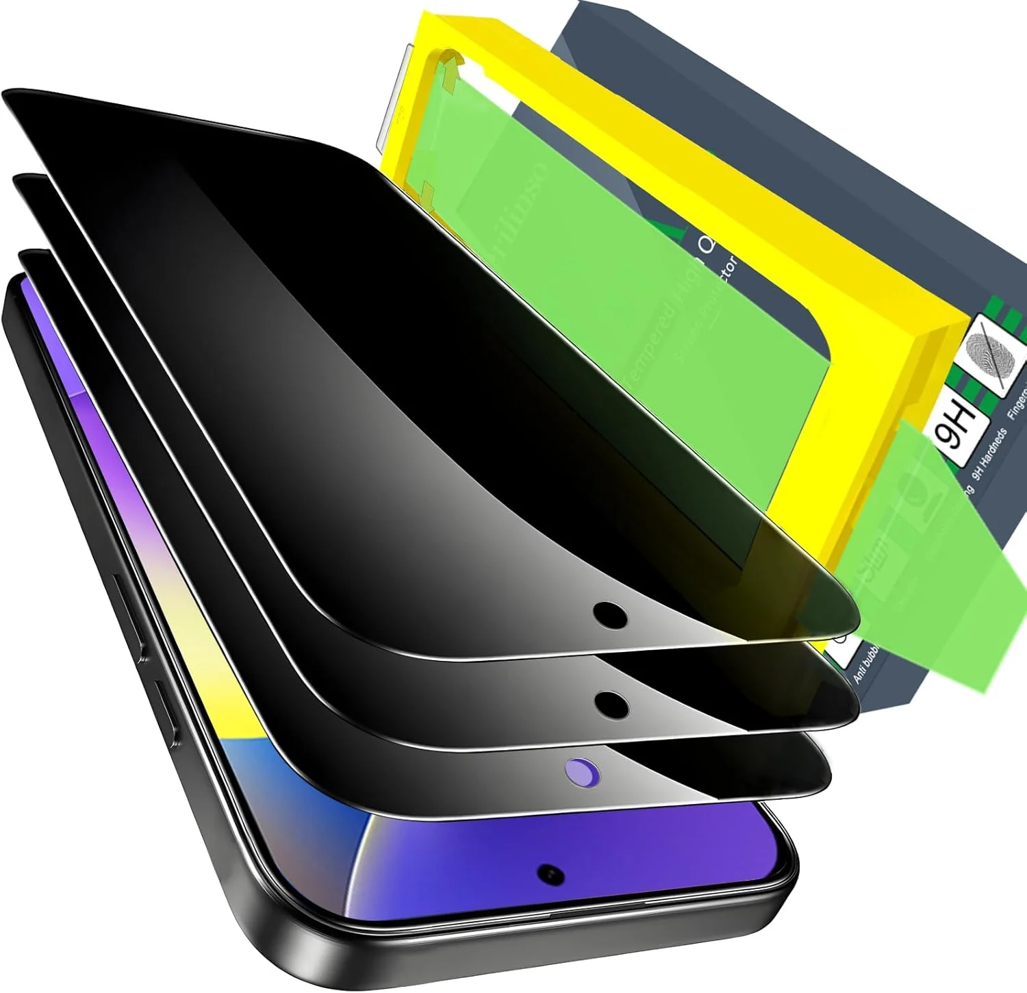 Ferilinso بسته 3 عددی محافظ صفحه نمایش حریم خصوصی [نصب خودکار گرد و غبار] برای Google Pixel 10 Pro XL، لوازم جانبی سازگار با قاب گوشی شیشه ای حرارت دیده، محافظ صفحه نمایش برای Google Pixel 10 Pro XL