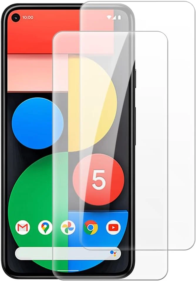شاین تایم [بسته 2 عددی] محافظ صفحه نمایش شیشه ای حرارت دیده سازگار با گوگل پیکسل 5 (6 اینچ)، شفاف HD ضد خش بدون حباب، سازگار با قاب