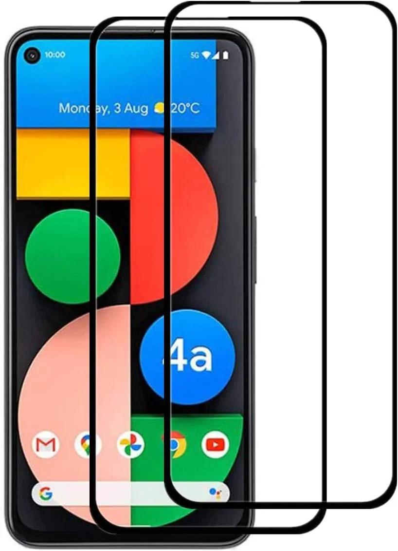 محافظ صفحه نمایش AISELAN برای Google Pixel 4a 5G، پوشش کامل ضد حباب شیشه ای شفاف حرارت دیده برای تلفن Google Pixel 4a 5g [2 عددی]