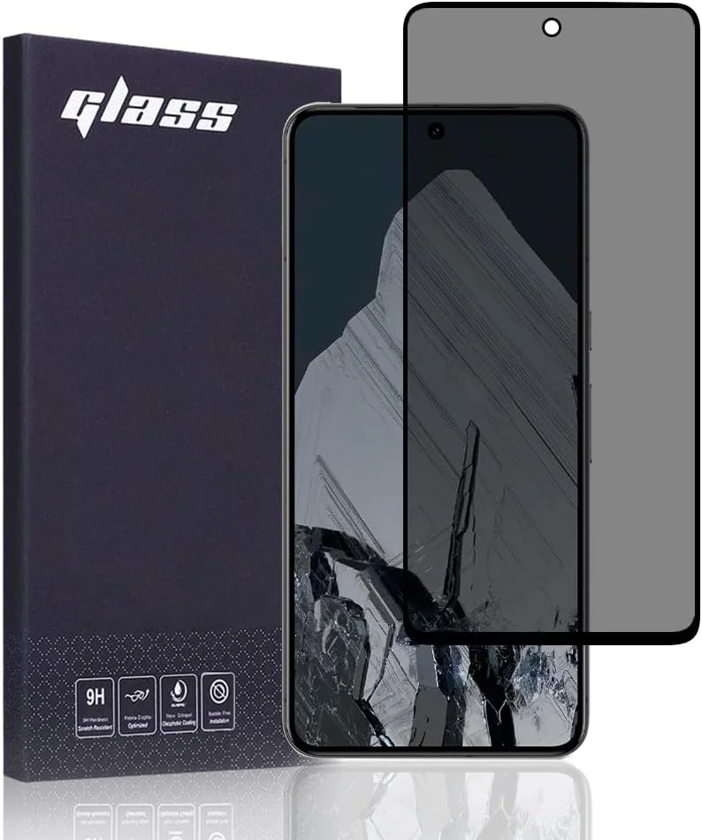 محافظ صفحه نمایش حریم خصوصی FiiMoo برای Google Pixel 8 Pro، شیشه حرارت دیده حریم خصوصی، محافظ صفحه نمایش ضد جاسوسی، [سازگار با قاب] [سختی 9H] [ضد خش]، شیشه حرارت دیده ضد جاسوسی برای Google Pixel 8 Pro