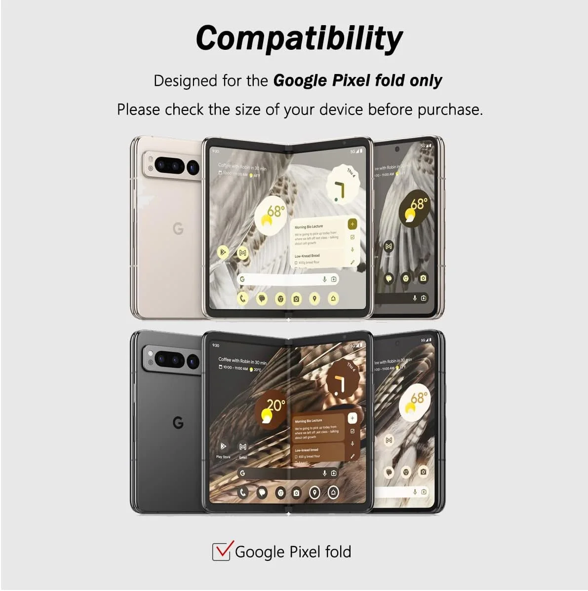 محافظ لنز دوربین Zerrshoo برای Google Pixel Fold، شیشه حرارت دیده، سختی 9H، مقاوم در برابر خراش - 3 عدد