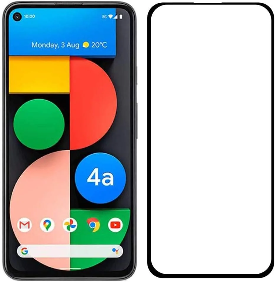 محافظ صفحه نمایش AISELAN برای Google Pixel 4a 5G، پوشش کامل ضد حباب شیشه ای شفاف حرارت دیده برای تلفن Google Pixel 4a 5g [2 عددی]
