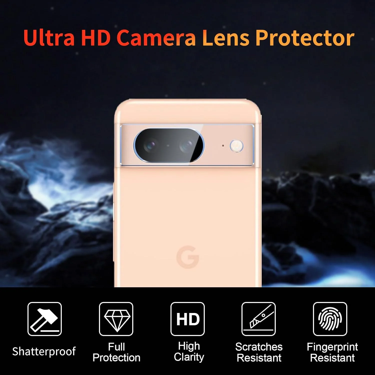 محافظ صفحه نمایش YUXINDZ بسته 3 عددی برای گوگل پیکسل 8 به همراه محافظ لنز دوربین بسته 3 عددی، فیلم شیشه ای حرارت دیده با سختی 9H، ضد خش، شفاف HD