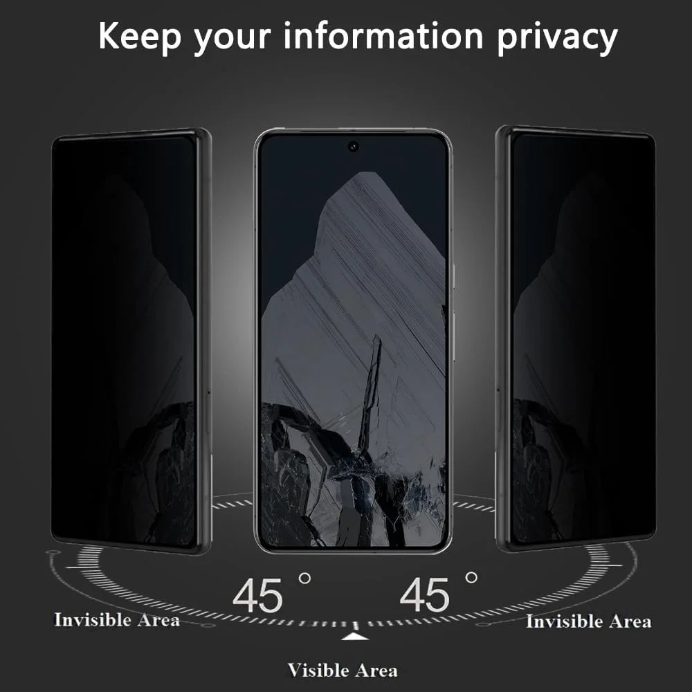 محافظ صفحه نمایش حریم خصوصی FiiMoo برای Google Pixel 8 Pro، شیشه حرارت دیده حریم خصوصی، محافظ صفحه نمایش ضد جاسوسی، [سازگار با قاب] [سختی 9H] [ضد خش]، شیشه حرارت دیده ضد جاسوسی برای Google Pixel 8 Pro