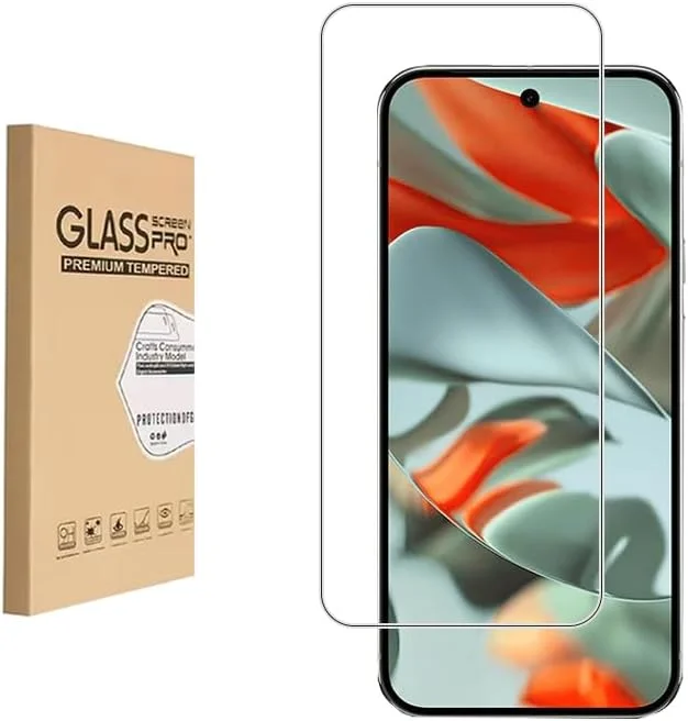 محافظ صفحه نمایش Shunwige برای Google Pixel 9 pro XL شیشه حرارت دیده، سختی 9H ضد خش، بدون حباب، نصب آسان و سازگار با قاب (1 عدد)