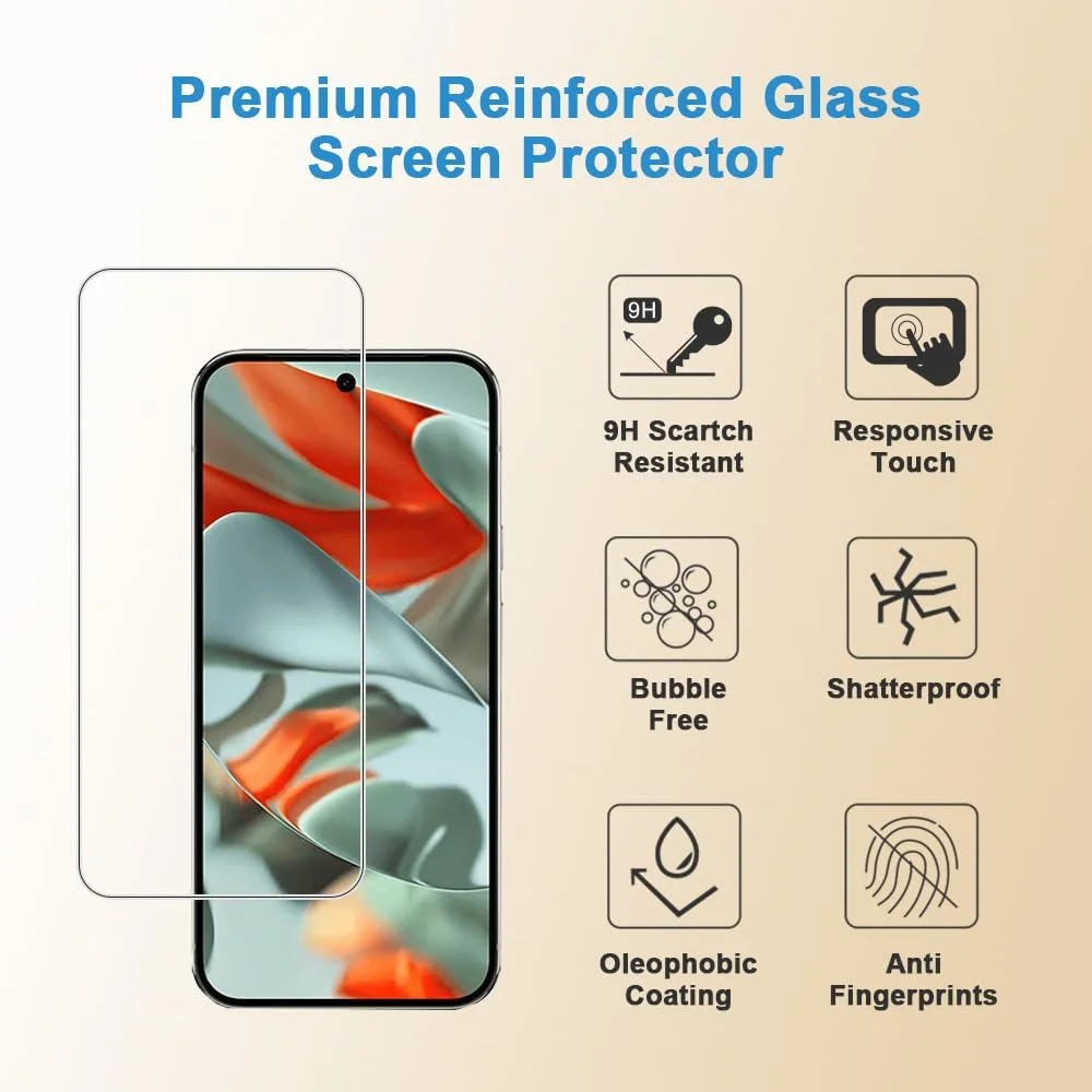 محافظ صفحه نمایش Shunwige برای Google Pixel 9 pro XL شیشه حرارت دیده، سختی 9H ضد خش، بدون حباب، نصب آسان و سازگار با قاب (1 عدد) محافظ صفحه نمایش Shunwige برای Google Pixel 9 pro XL شیشه حرارت دیده، سختی 9H ضد خش، بدون حباب، نصب آسان و سازگار با قاب (1 عدد)