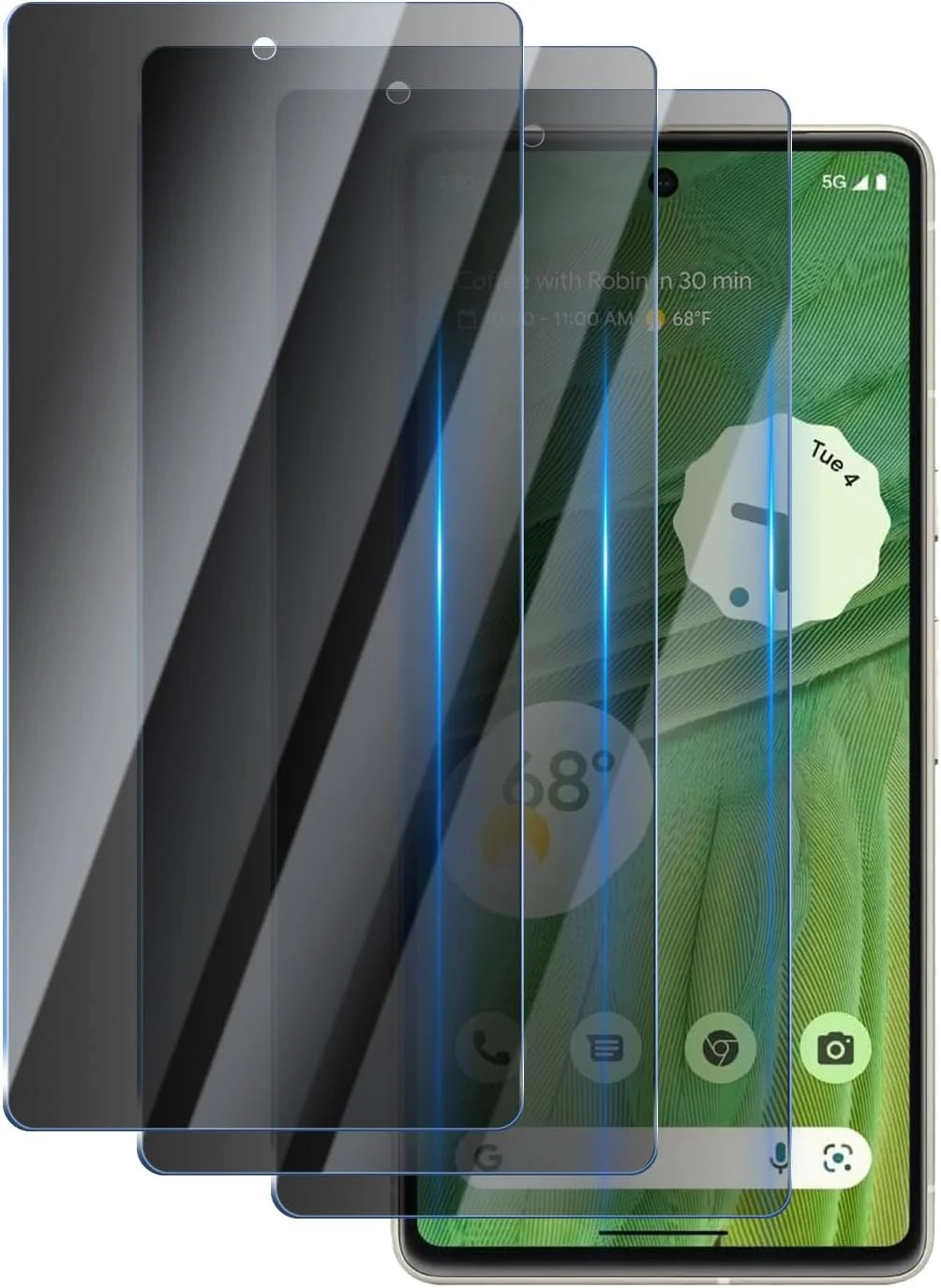 محافظ صفحه نمایش حریم خصوصی YUXINDZ بسته 3 عددی برای گوگل پیکسل 7، فیلم شیشه ای حرارت دیده ضد خش، سختی 9H