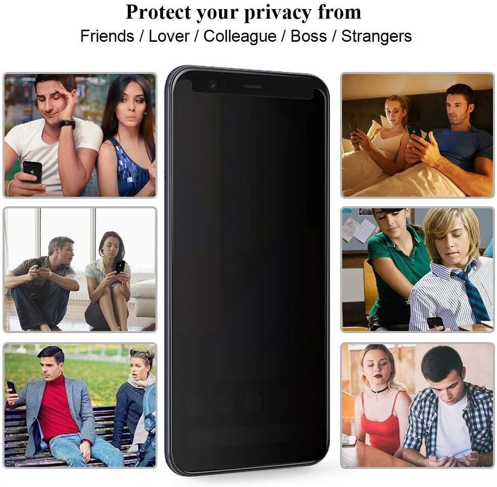 محافظ صفحه نمایش حریم خصوصی [2 عددی] گوگل پیکسل 4XL، [به روز شده] ضد جاسوسی، ضد تابش، ضد خش، نصب آسان، فیلم شیشه ای حرارت دیده سازگار با گوگل پیکسل 4XL 6.3 اینچی 2019 - سازگار با قاب (مشکی)