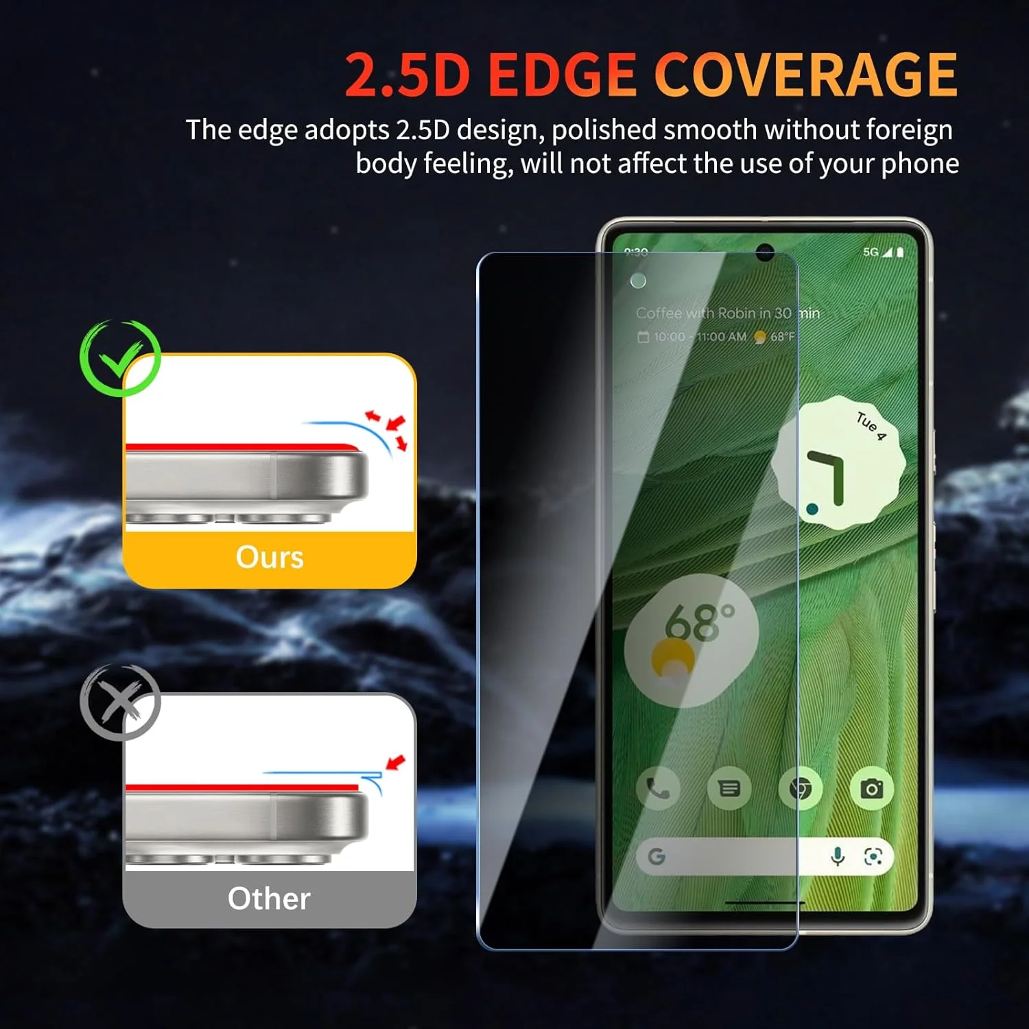 محافظ صفحه نمایش حریم خصوصی YUXINDZ بسته 3 عددی برای گوگل پیکسل 7، فیلم شیشه ای حرارت دیده ضد خش، سختی 9H محافظ صفحه نمایش حریم خصوصی YUXINDZ بسته 3 عددی برای گوگل پیکسل 7، فیلم شیشه ای حرارت دیده ضد خش، سختی 9H