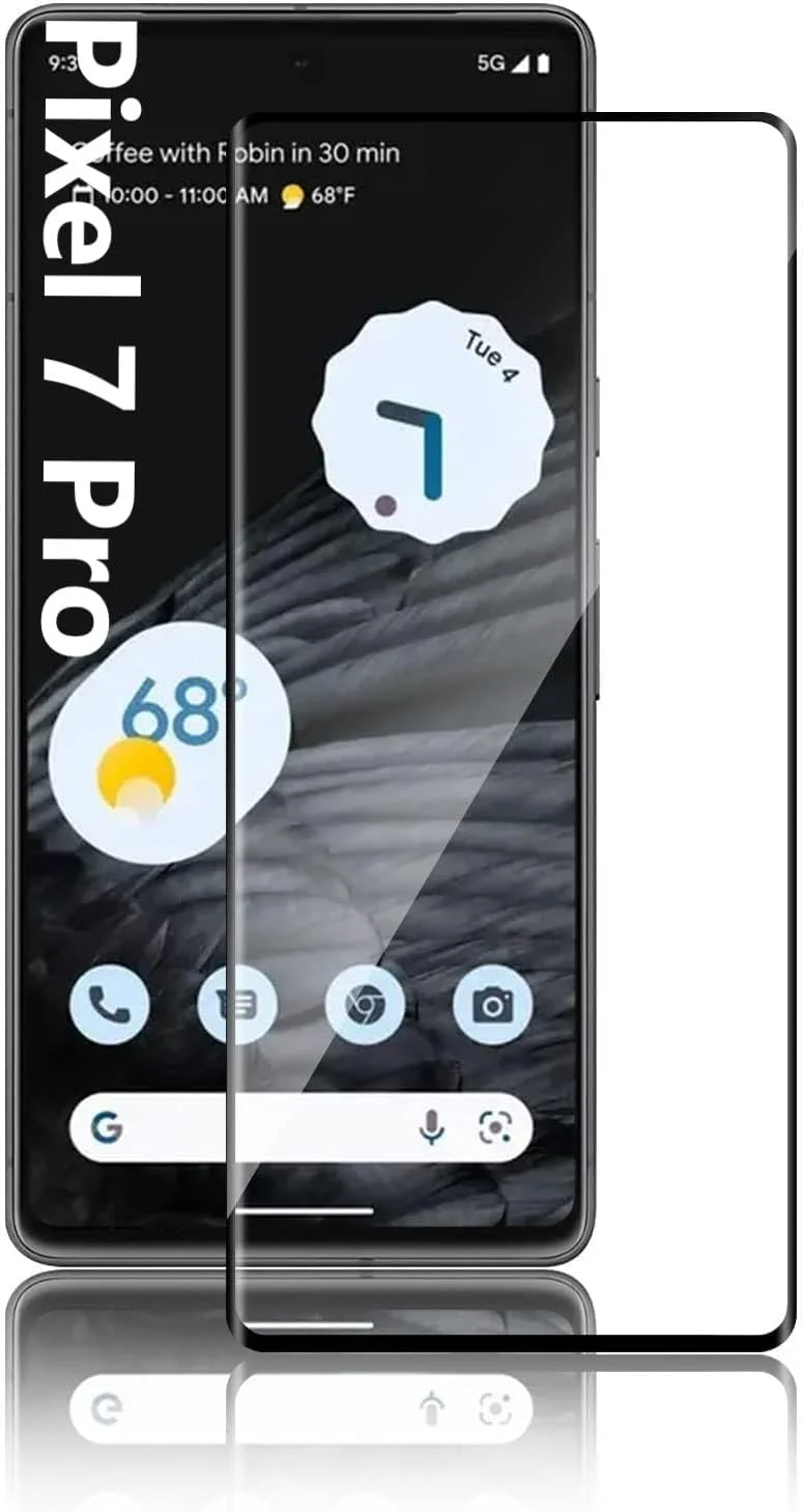 Google Pixel 7 Pro Screen Protector, Tempered Glass [Full Adhesive][Full Coverage] [Bubble-Free] [Anti Scratch] Clear (Google Pixel 7 Pro)