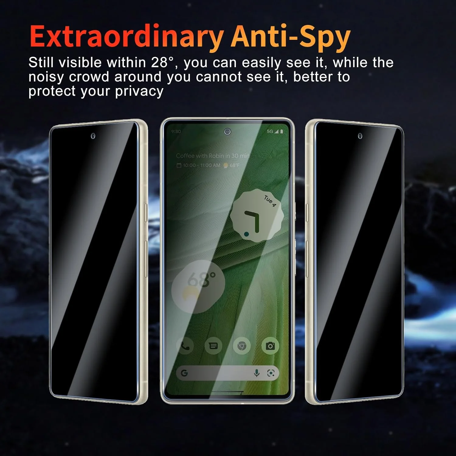 محافظ صفحه نمایش حریم خصوصی YUXINDZ بسته 3 عددی برای گوگل پیکسل 7، فیلم شیشه ای حرارت دیده ضد خش، سختی 9H محافظ صفحه نمایش حریم خصوصی YUXINDZ بسته 3 عددی برای گوگل پیکسل 7، فیلم شیشه ای حرارت دیده ضد خش، سختی 9H