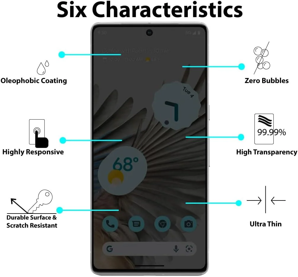 محافظ صفحه نمایش Al-HuTrusHi سازگار با Google Pixel 7 Pro، محافظ صفحه نمایش حریم خصوصی HD، فیلم انعطاف پذیر ضد جاسوسی TPU [پوشش کامل] برای Google Pixel 7 Pro - سرامیکی