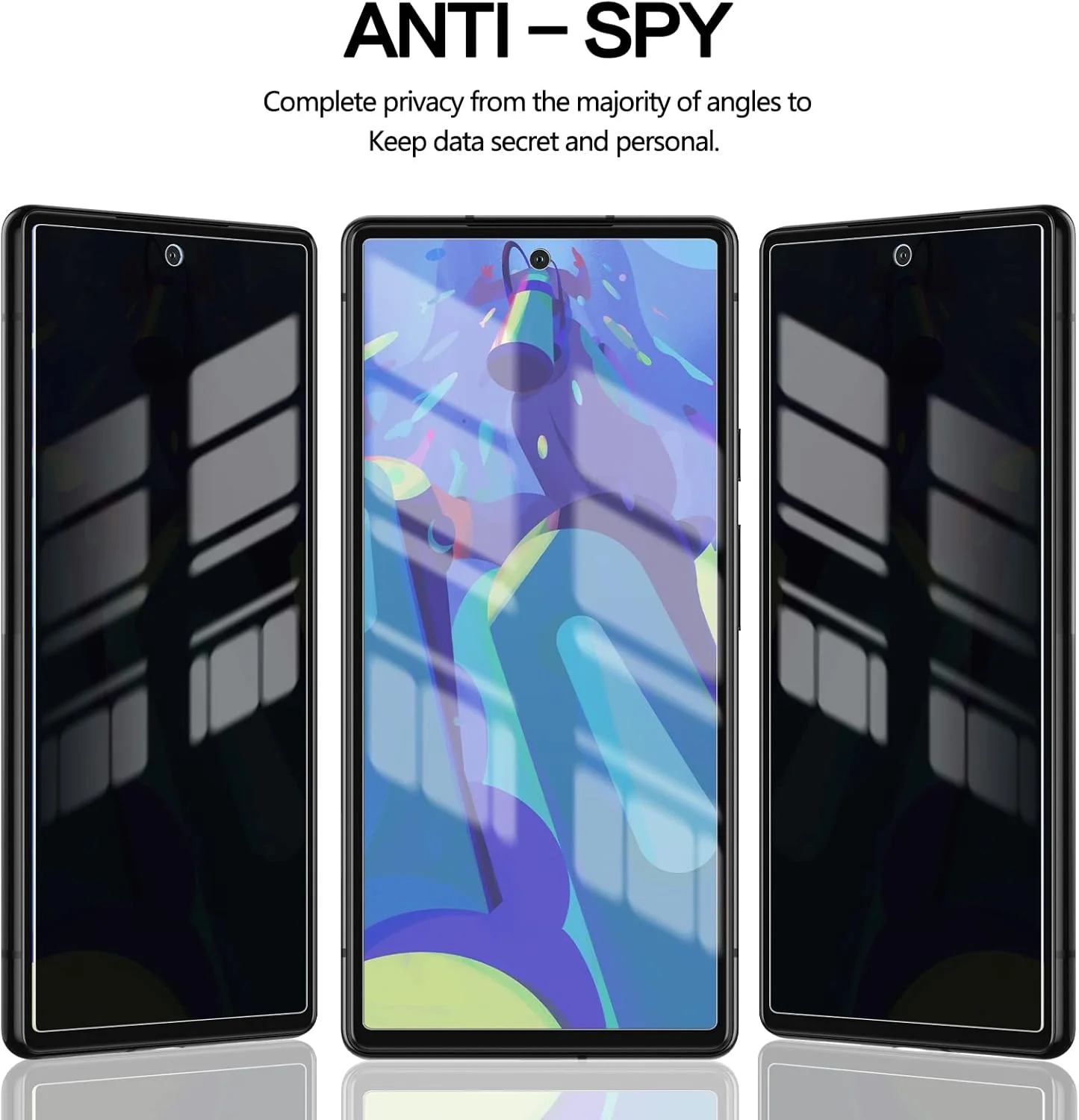 YWXTW for Google Pixel 6 Privacy Screen Protector, 2 Pack Anti Spy Tempered Glass and 2 Pack Camera Lens Protector, [Not Support Fingerprint Unlock] Case Friendly, Bubble Free, 6.4 Inch (Black)