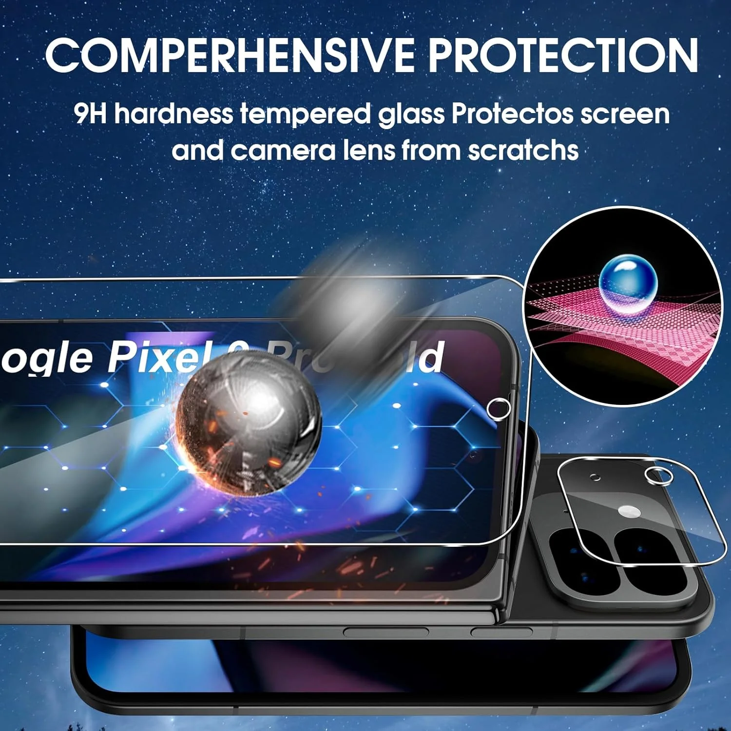 محافظ صفحه نمایش شیشه ای Lutree برای Google Pixel 9 Pro Fold، بسته 2 عددی + 2 شیشه محافظ + محافظ دوربین، فیلم شیشه ای حرارت دیده، محافظ صفحه نمایش HD با سختی 9H، بدون حباب، ضد خش محافظ صفحه نمایش شیشه ای Lutree برای Google Pixel 9 Pro Fold، بسته 2 عددی + 2 شیشه محافظ + محافظ دوربین، فیلم شیشه ای حرارت دیده، محافظ صفحه نمایش HD با سختی 9H، بدون حباب، ضد خش