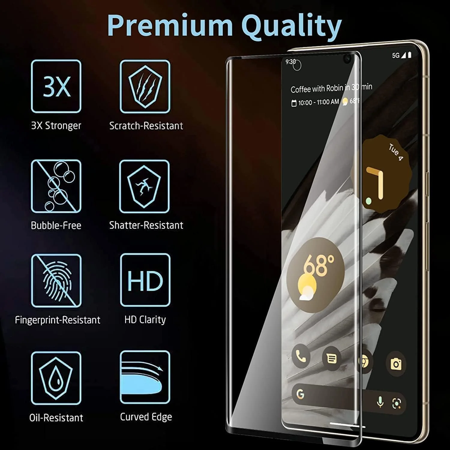 محافظ صفحه نمایش Zubitech برای Google Pixel 7 Pro، شیشه حرارت دیده با چسب کامل لبه به لبه، سختی 9H، ضد اثر انگشت، لبه های گرد منحنی سه بعدی، ضد خش برای Google Pixel 7 Pro محافظ صفحه نمایش Zubitech برای Google Pixel 7 Pro، شیشه حرارت دیده با چسب کامل لبه به لبه، سختی 9H، ضد اثر انگشت، لبه های گرد منحنی سه بعدی، ضد خش برای Google Pixel 7 Pro