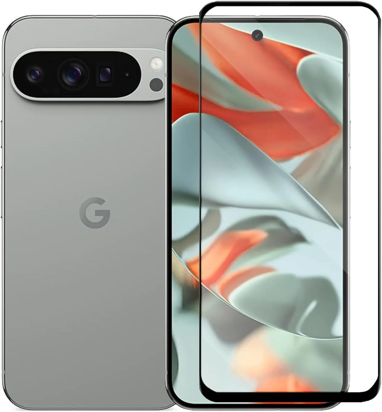 محافظ صفحه نمایش شیشه ای تمام چسب Muzz Google Pixel 9 Pro XL، بدون حباب، ضد خش، ضد اثر انگشت، سختی 9H، لبه منحنی سه بعدی برای Google Pixel 9 Pro XL شیشه مشکی