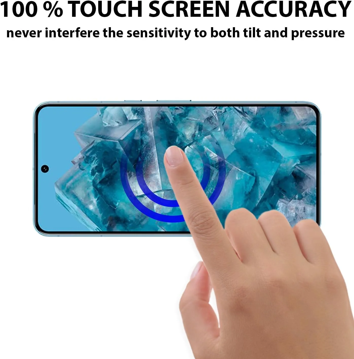 محافظ صفحه نمایش Al-HuTrusHi سازگار با Google Pixel 8 Pro، محافظ صفحه نمایش شیشه ای حرارت دیده [ضد تابش نور] [پوشش کامل HD] [نصب آسان] [سختی 9H]