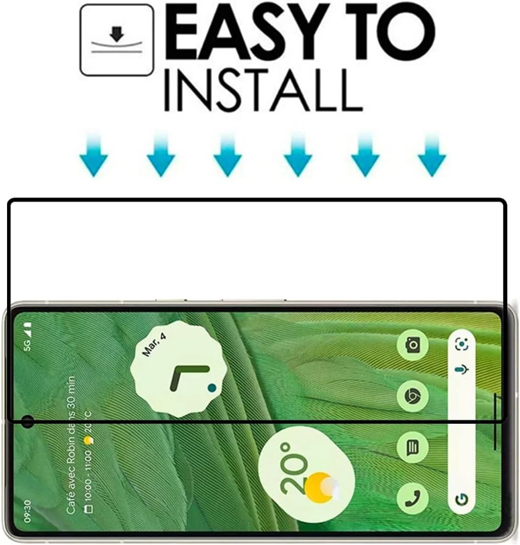 محافظ صفحه نمایش ابریشمی مشکی VIESUP برای گوگل پیکسل 7، [2 عدد] پوشش کامل ضد خش نصب آسان فیلم محافظ شیشه ای حرارت دیده برای گوشی گوگل پیکسل 7 (6.32 اینچ) 2022